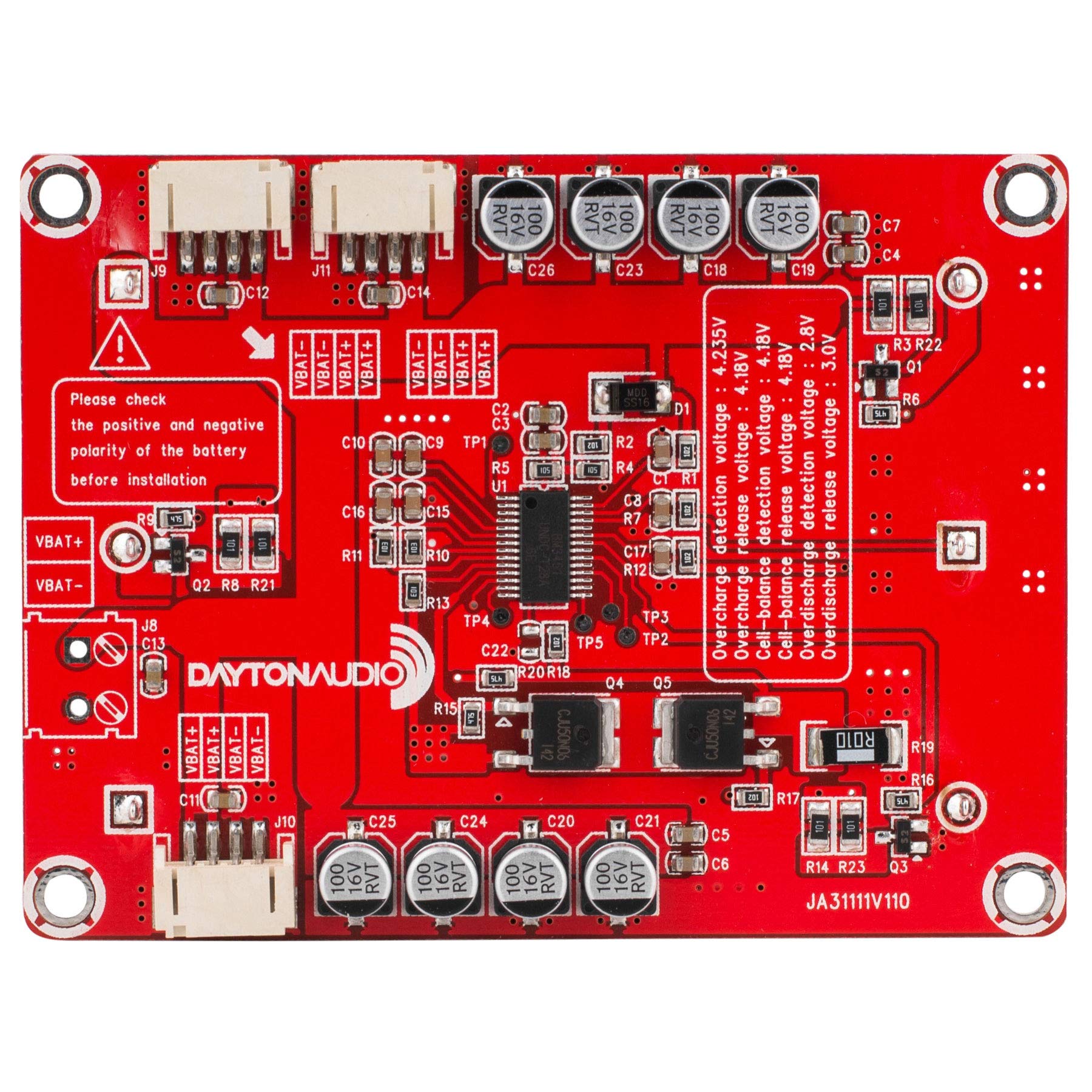 Dayton Audio Kab-Be 18650 Battery Extension Board For Bluetooth Amplifier Boards