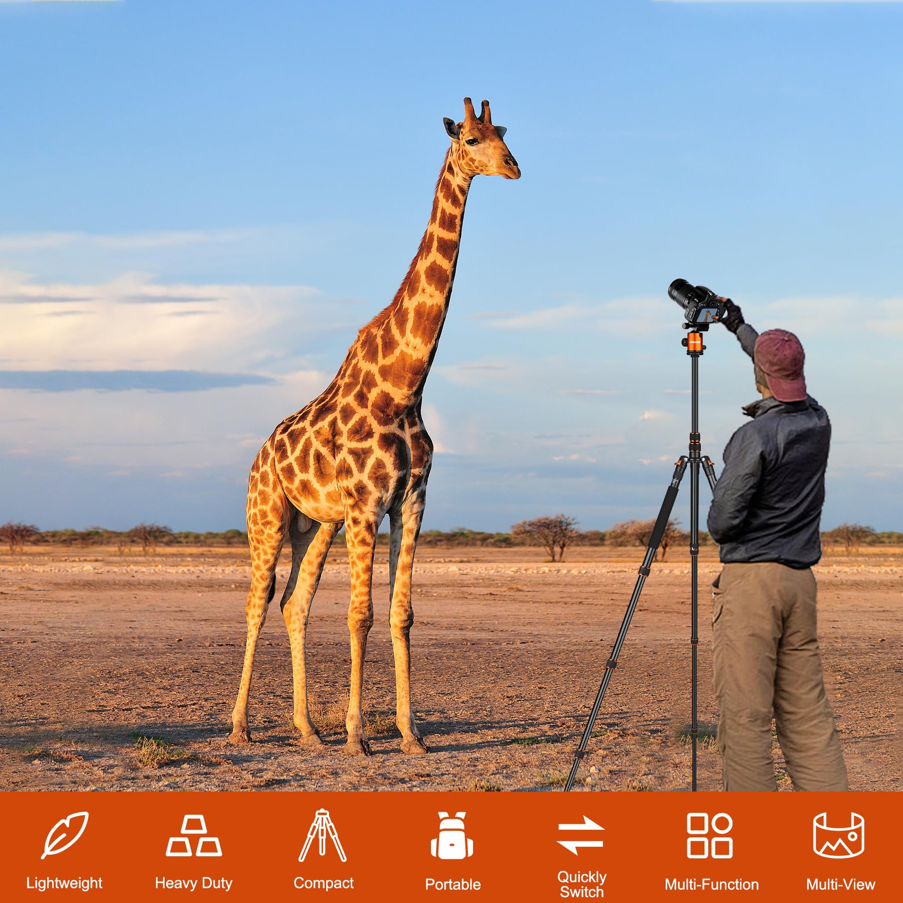 80/85 Inches Heavy Duty Tripod For Camera And Phone, 85 Camera Monopod Tripod, Dslr Binoculars Spotting Scope Camcorders Video T