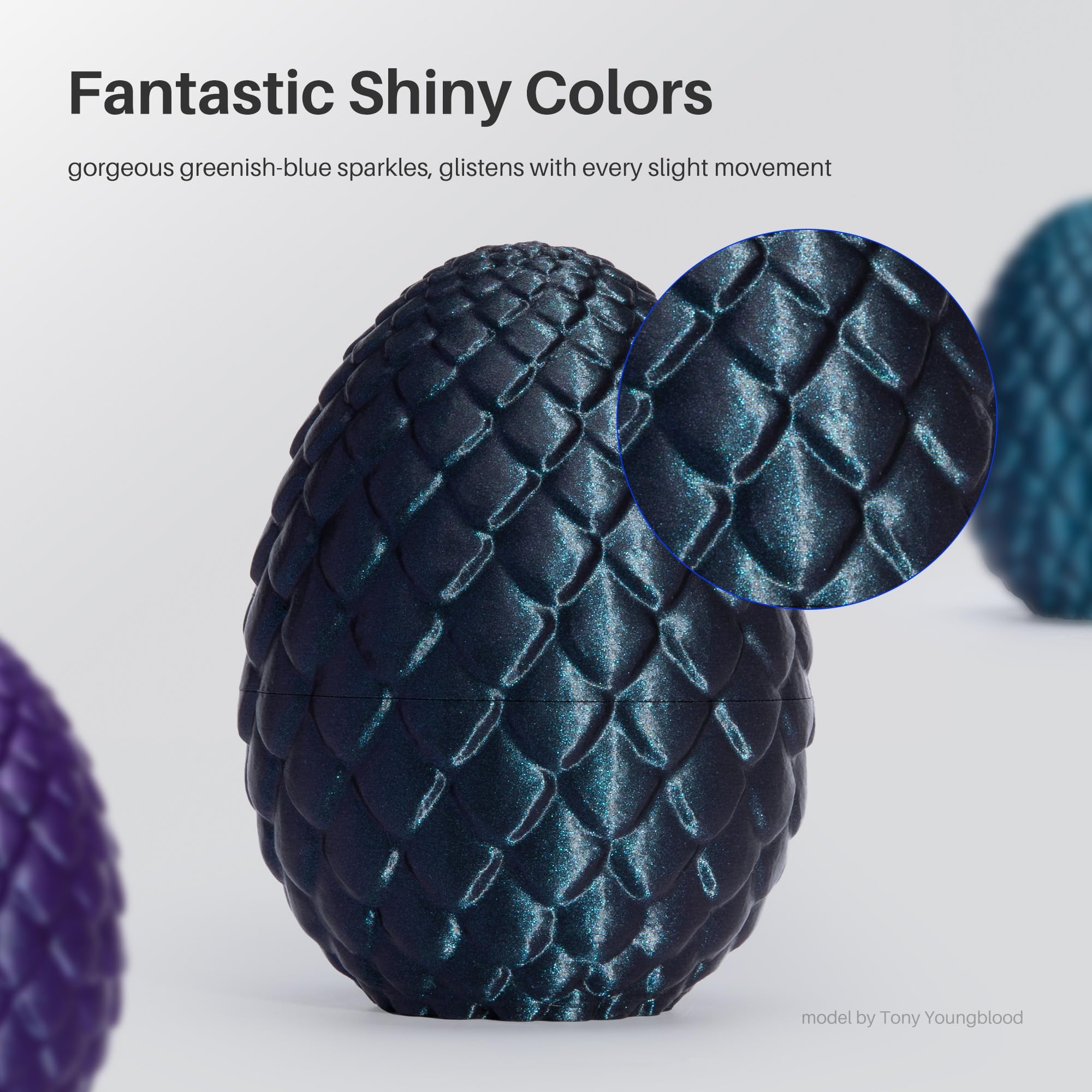 Elegoo Pla Filament 1.75Mm Galaxy Purple 1Kg, Shiny 3D Printer Filament Dimensional Accuracy +/  0.02Mm, 1Kg Spool(2.2Lbs) 3D Pr