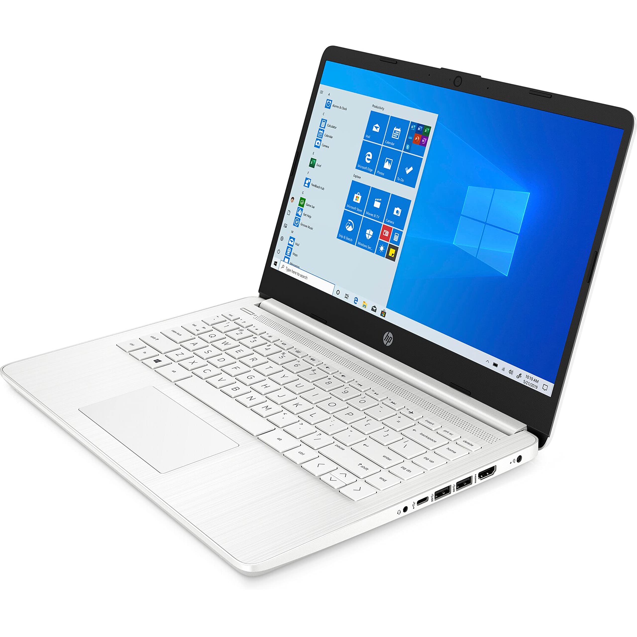 Hp 14'' Hd Laptop, Amd Dual-Core Cpu, 16Gb Ram, 64Gb Emmc, 1Yr Office 365, Webcam W/1000Gb Ssd And Accessories(White)