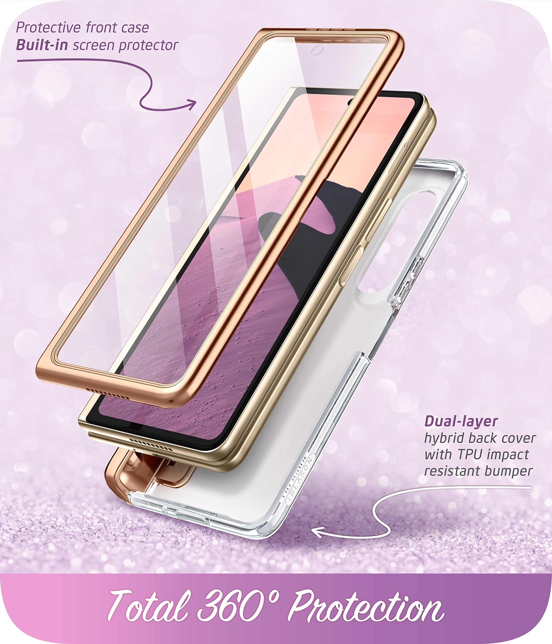 I Blason Cosmo Series For Samsung Galaxy Z Fold 4 Case With Pen Holder (2022), Stylish Protective Bumper Fold 4 Case With Built