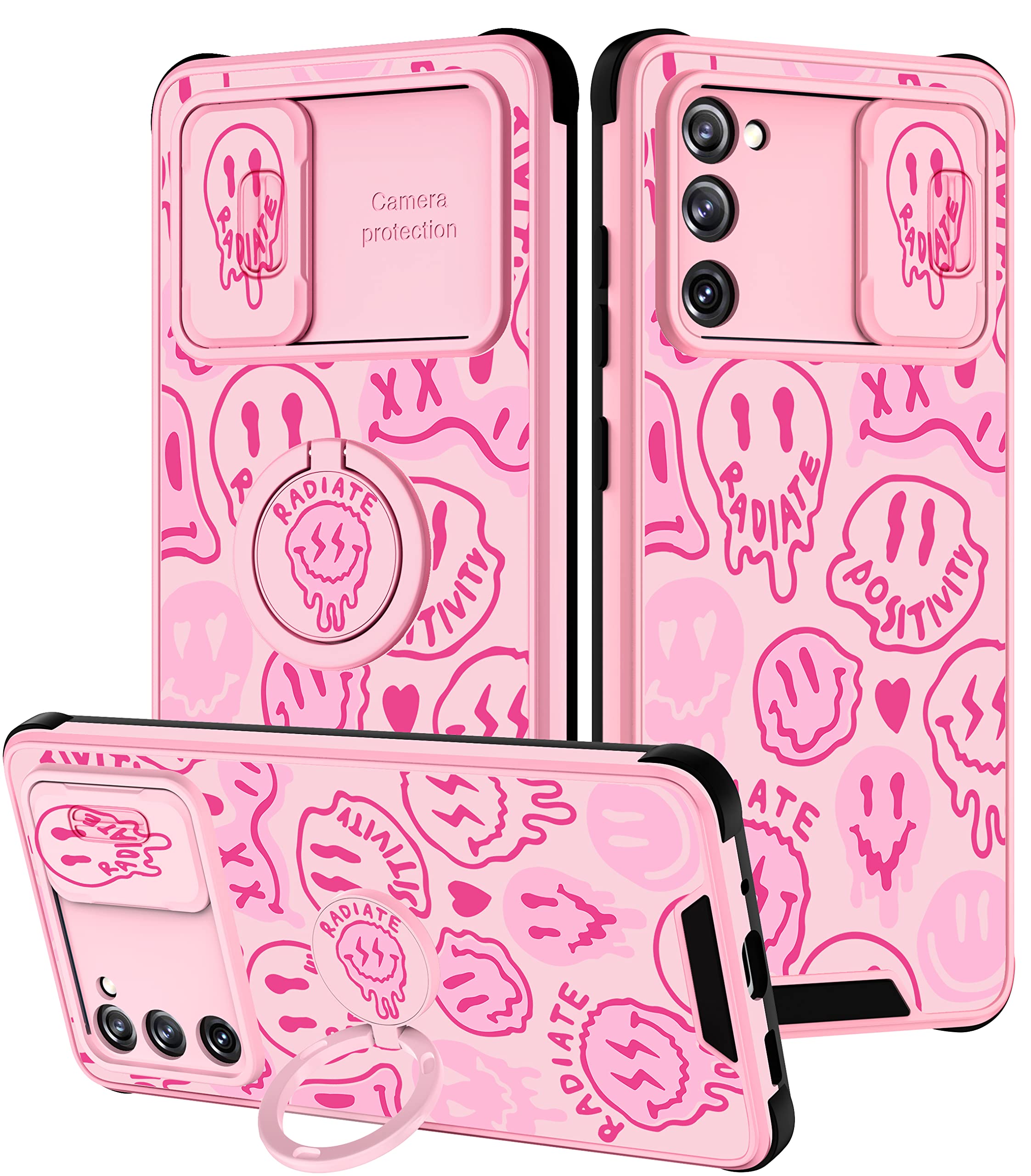 Goocrux For Samsung Galaxy S20 Fe 5G Case Cute For Women Girls Phone Cover Fashion Design With Slide Camera Cover And Ring Holde