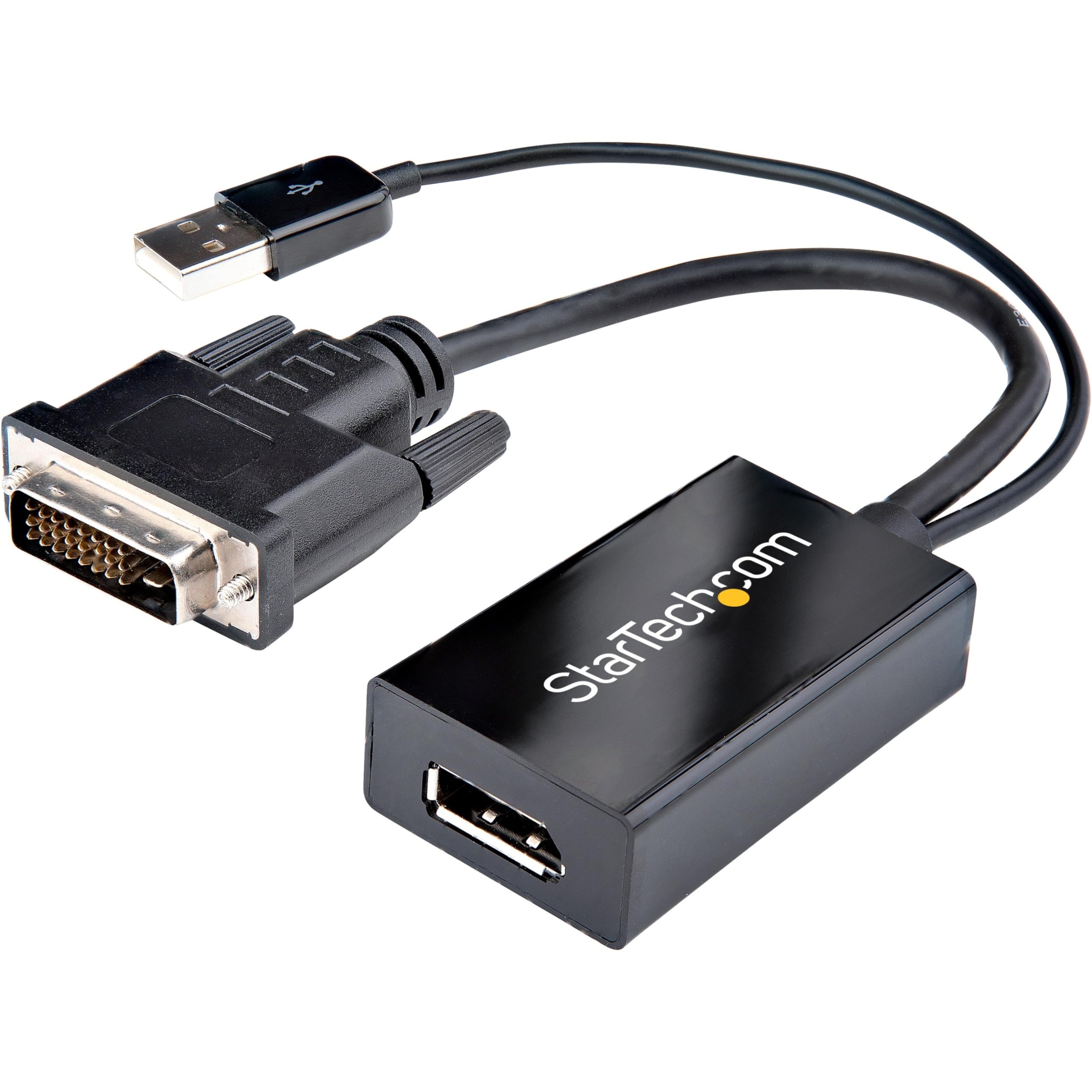 StarTech.com DVI to DisplayPort Adapter - USB Power - 1920 x 1200 - DVI to DisplayPort Converter - Video Adapter - DVI-D to DP (