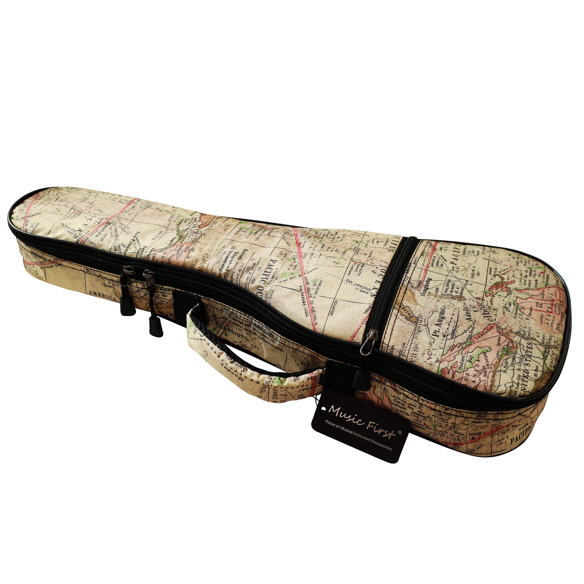 Music First Original Design  ''Ancient Map '' Waterproof Ukulele Case Ukulele Bag Ukulele Cover, New Arrial (Fit For 23~24 Inch
