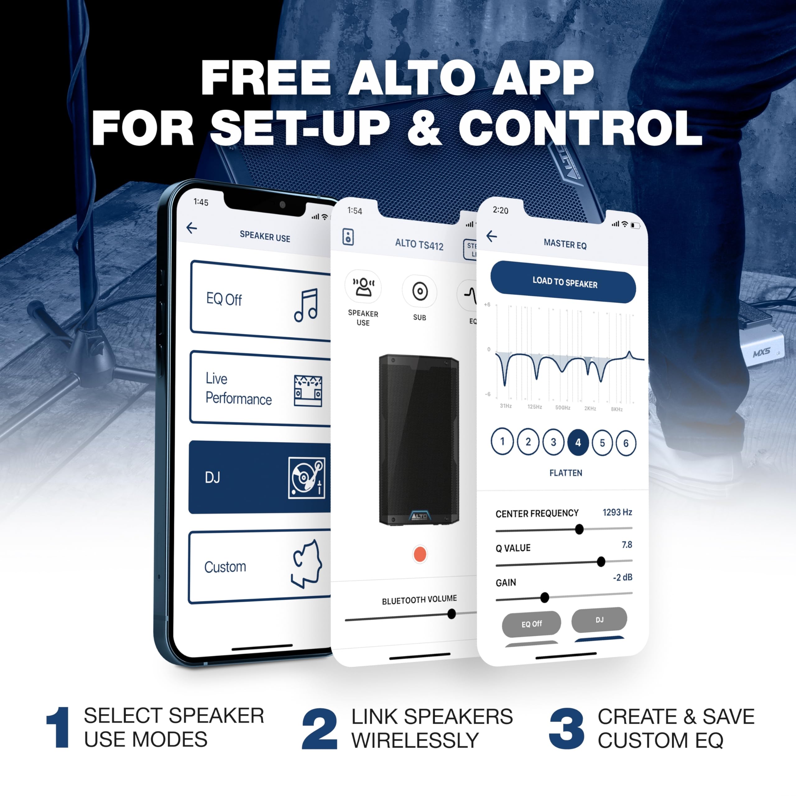 Alto Ts412 2500W 12 Powered Pa Speaker With 3 Channel Mixer, Bluetooth Streaming, Wireless Loudspeaker Linking, Dsp App