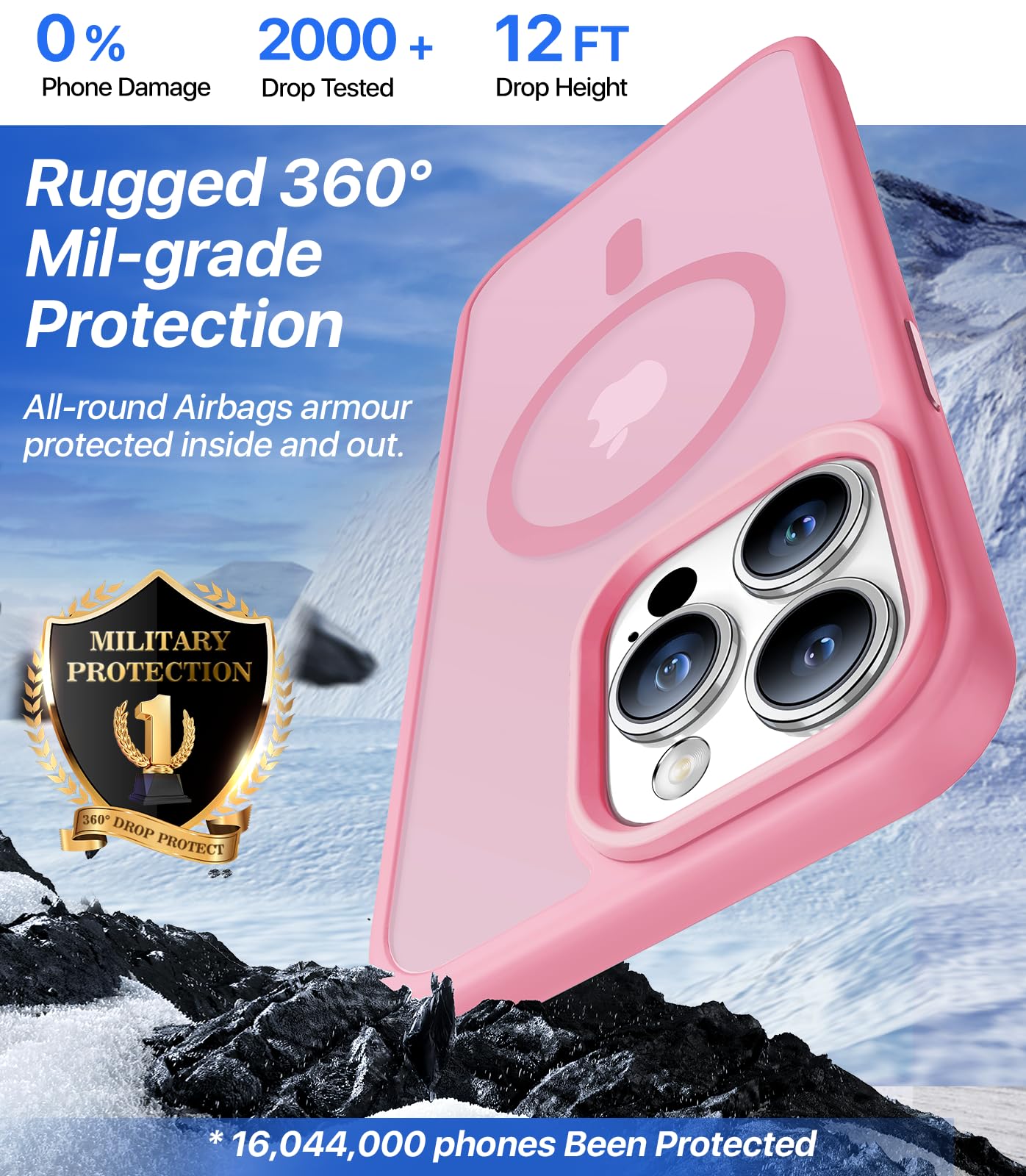 Aulofe Magnetic Shockproof For Iphone 16 Pro Max Case, Skin Friendly[Compatible With Magsafe] [Military Grade Drop Protection] S