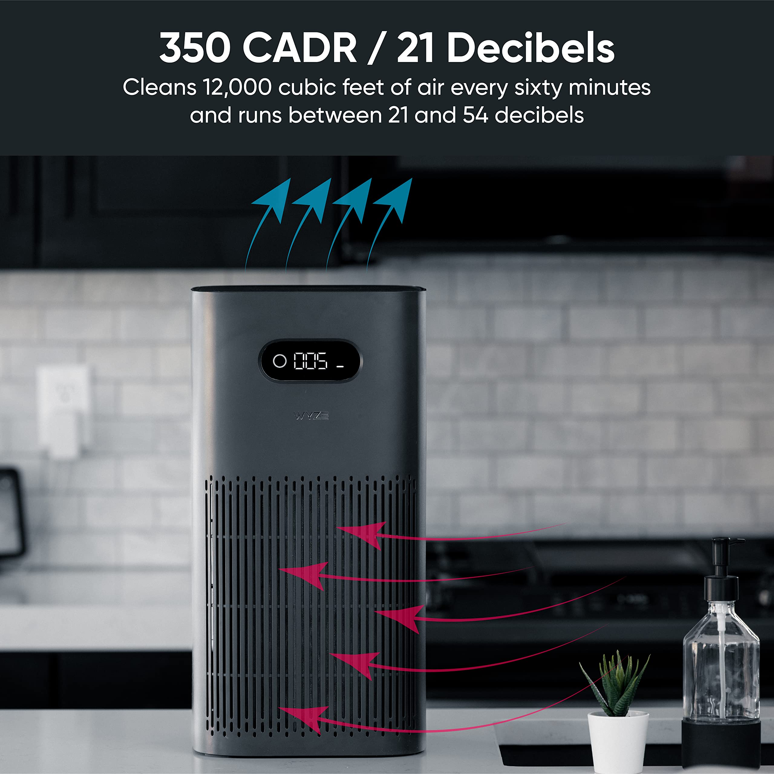 Wyze Air Purifier With Allergen Filter(Standard), For Home Large Room, Hepa 13, 21Db Quiet Sleep Mode, 550 Sq Ft, Remove 99.97%