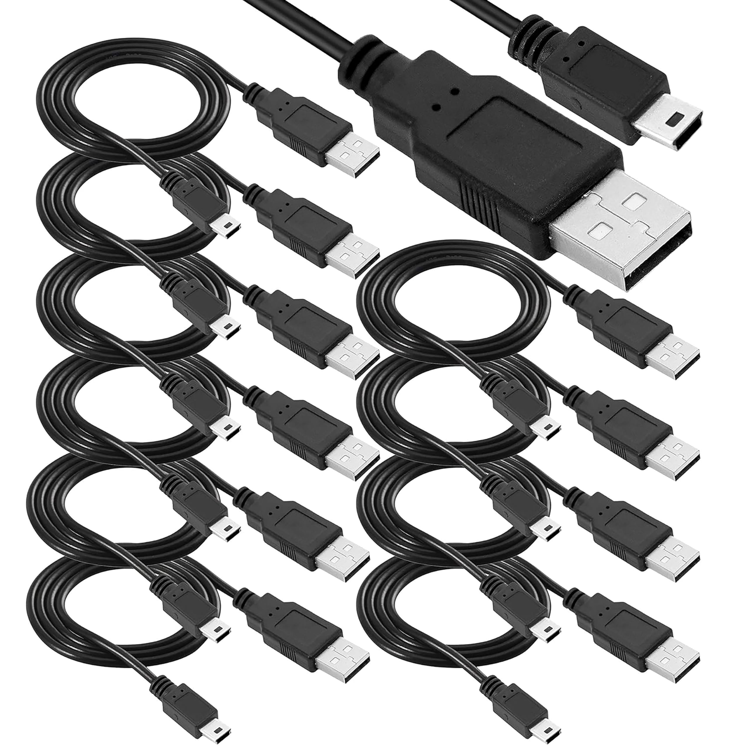 Saitech It 10 Pack Usb 2.0 A To Mini 5 Pin B Cable For External Hdds/Camera/Card Readers/ Mp3 Player(150Cm   5Feet   1.5M)  Blac