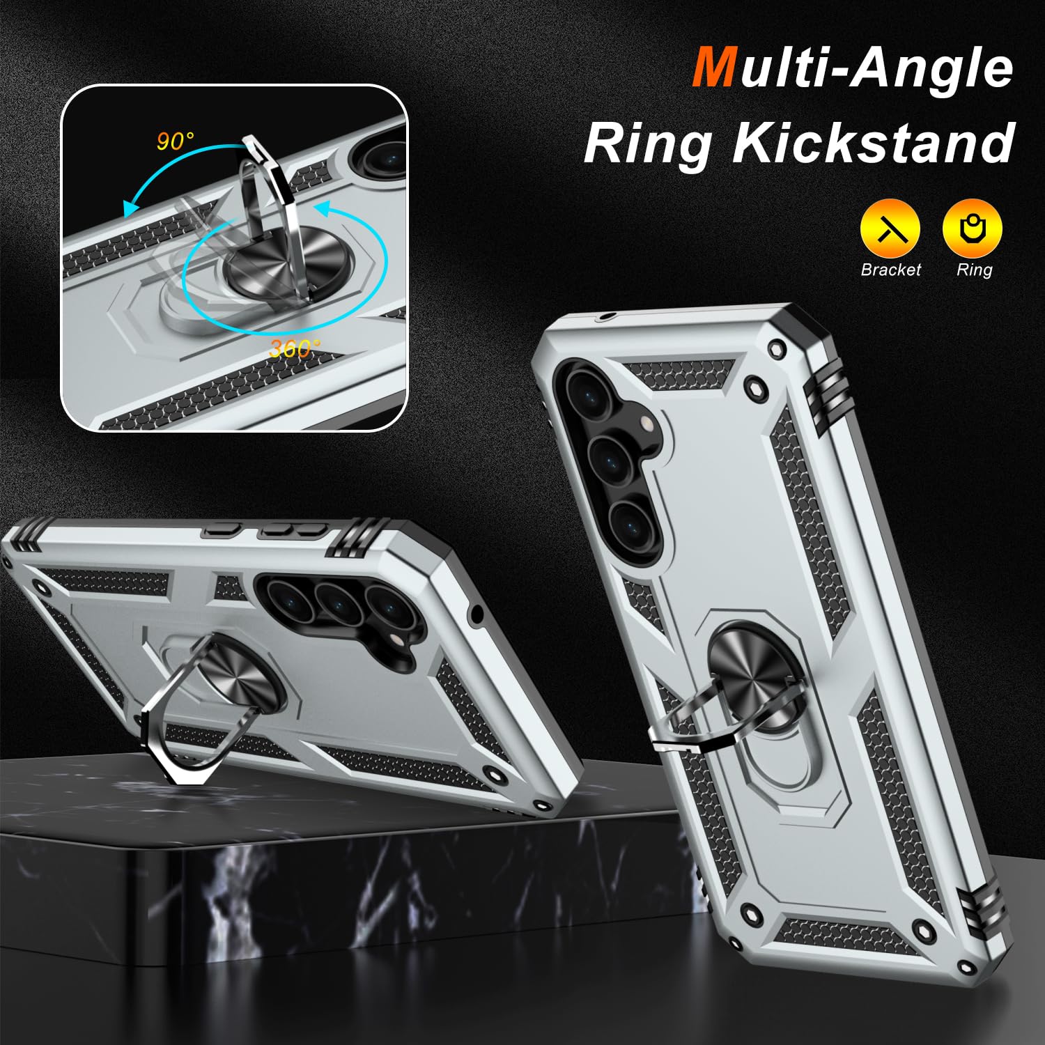 Lumarke For Galaxy S24 Fe Case With Screen Protector,Pass 16Ft. Drop Tested Military Grade Protective Phone Cover With Magnetic