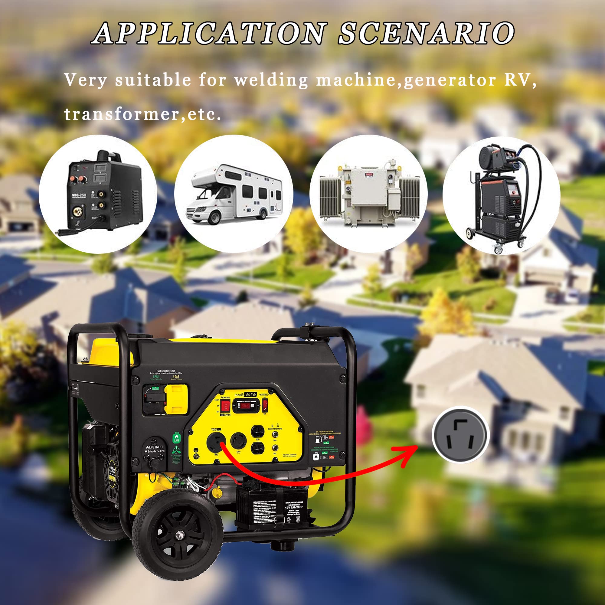 S7 220 Adapter Plug,20Inch 250V 10 30P To 6 50R Heavy Duty 30 Amp(Dryer Male) Plug To 50 Amp (Welder) Socket Adapter Cable