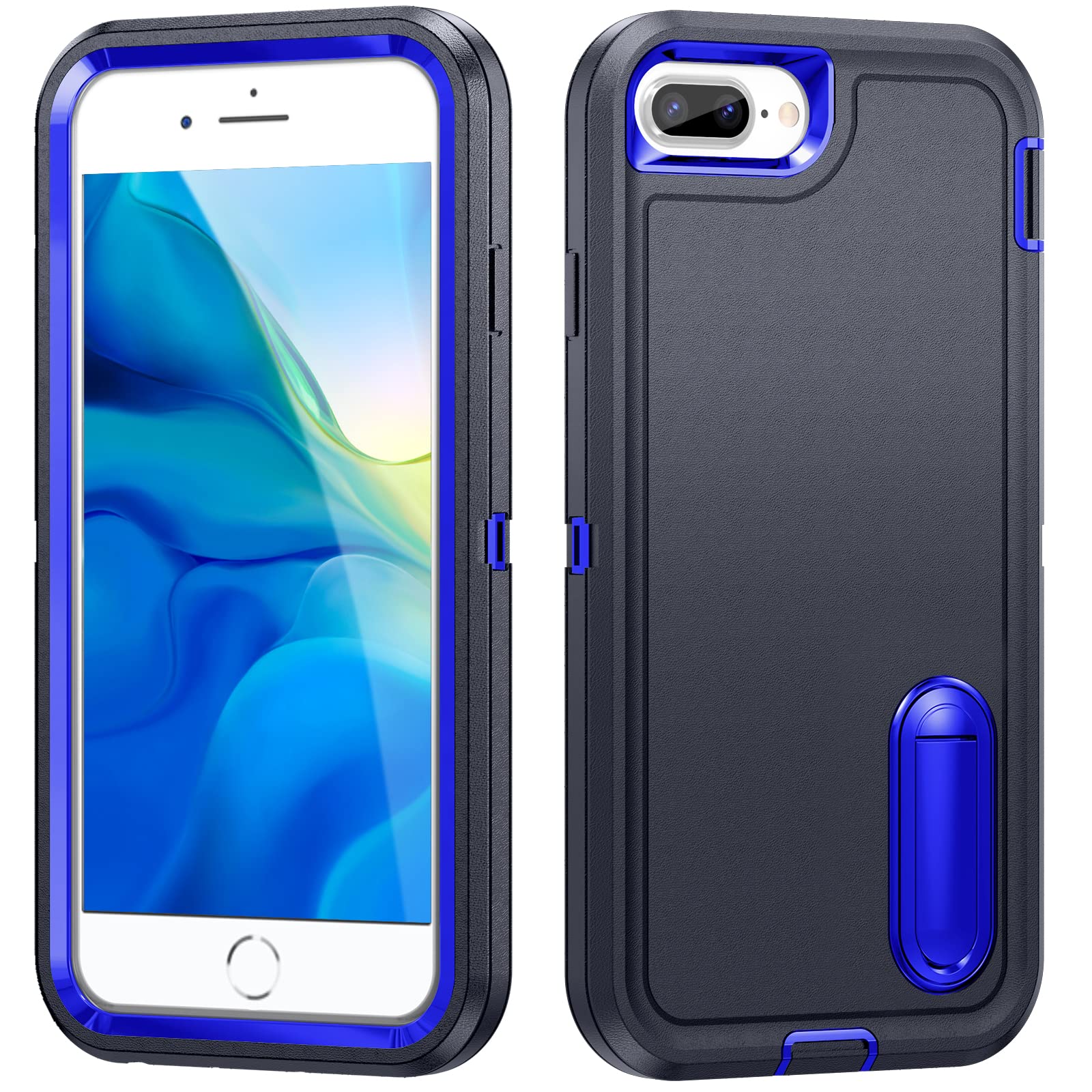 Idweel Iphone 8 Plus Case,Iphone 7 Plus/Iphone 6S/6 Plus Case With Build In Kickstand,Heavy Duty Protection Shockproof Anti Scra