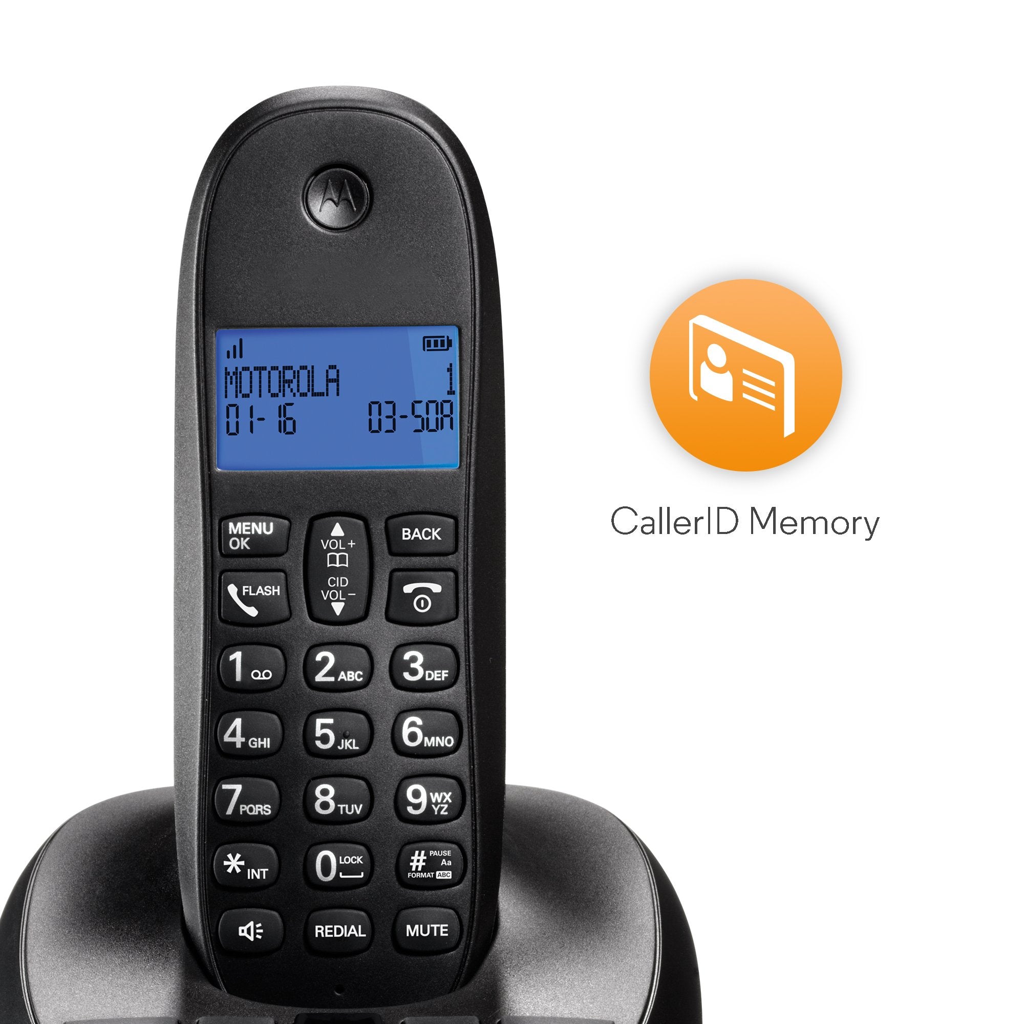 Motorola Dect 6.0 Digital Cordless Home Phone With Answering Machine And Three Handsets C1013Lx