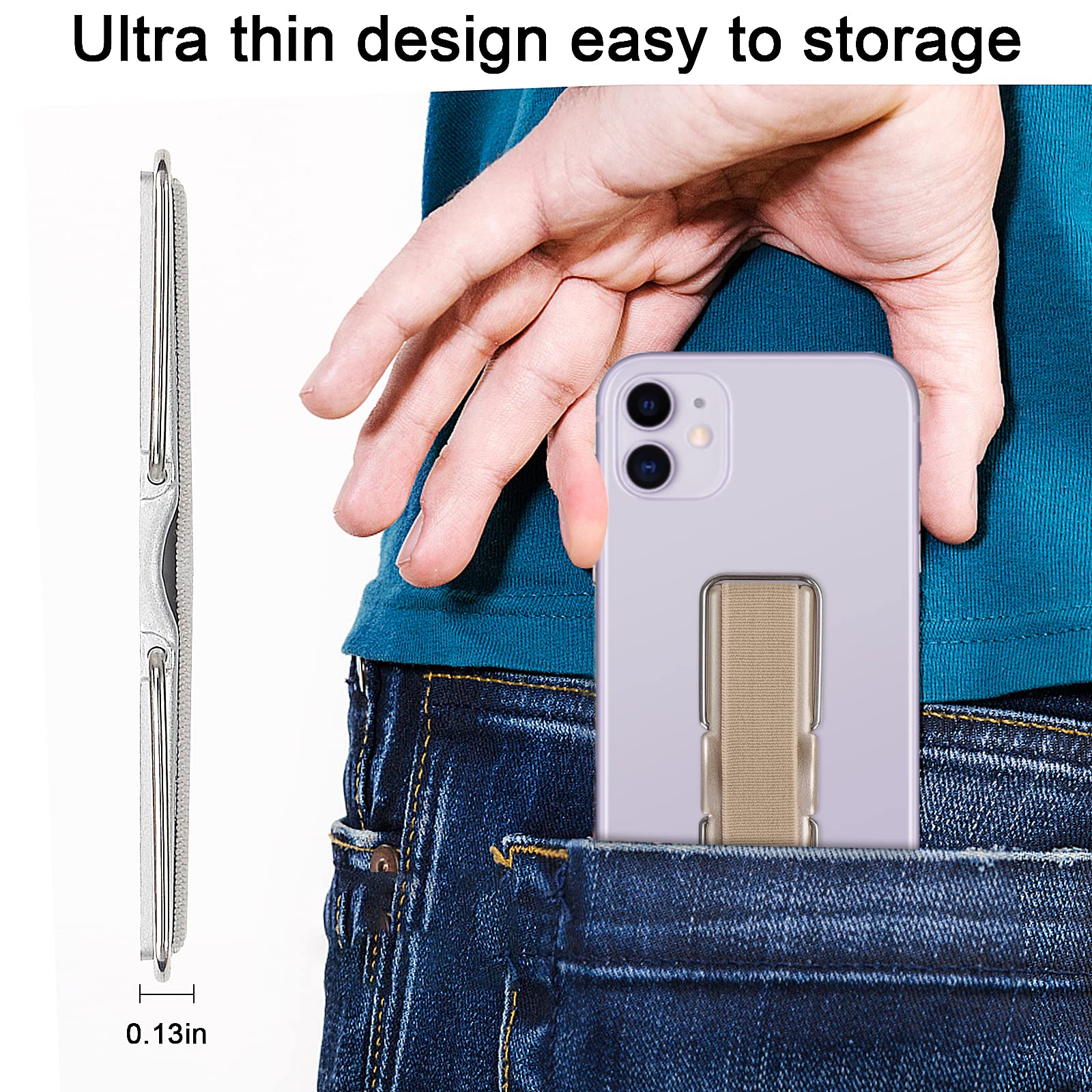 Phone Strap, Cisid 4 Pcs Phone Grip With Stand Phone Strap Holder For Hand Finger Kickstand Suitable For Iphone Samsung And Most