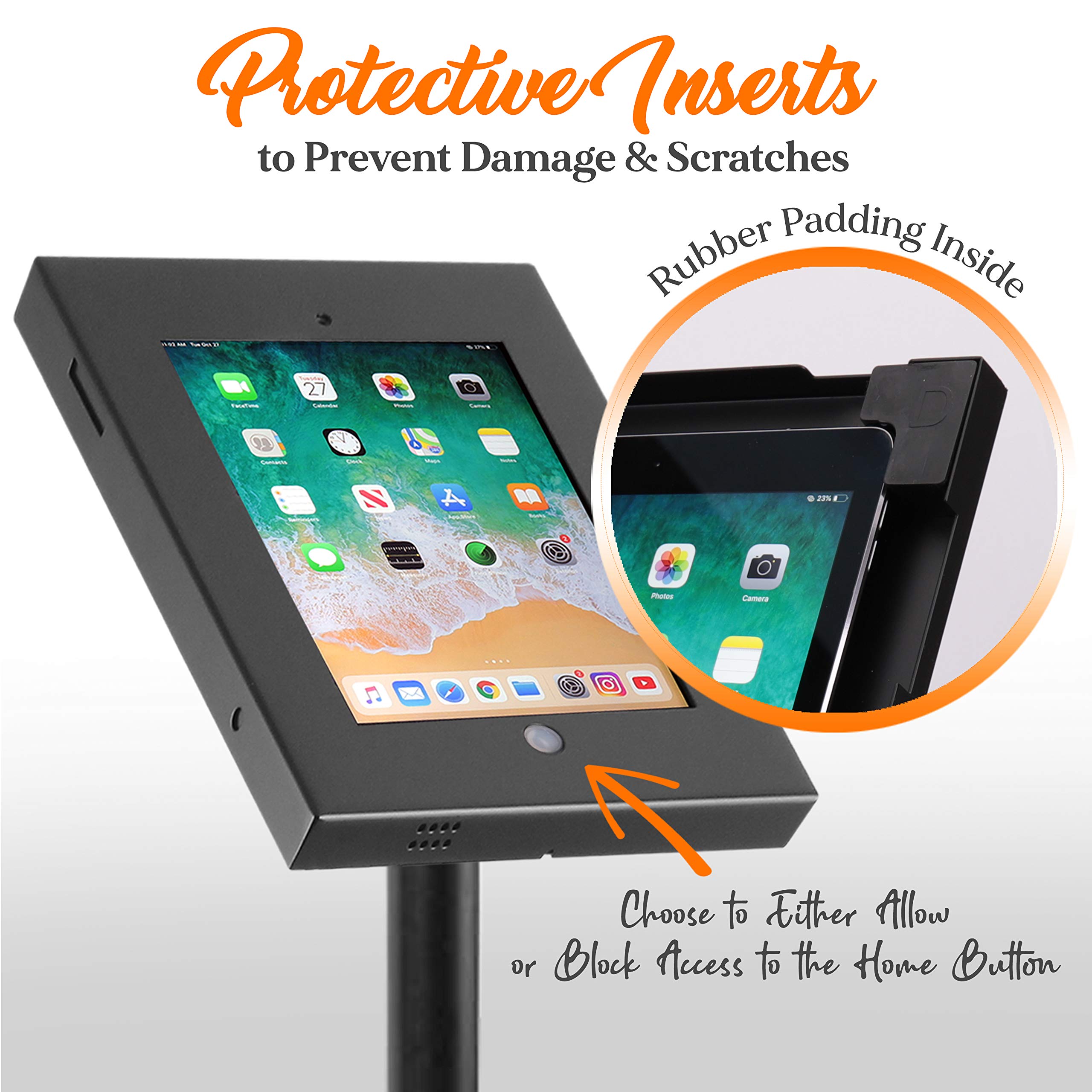 Pyle Anti Theft Tablet Security Stand Kiosk   Heavy Duty Aluminum Metal Floor Standing Mount Tablet Case Holder Display W/ 37.80