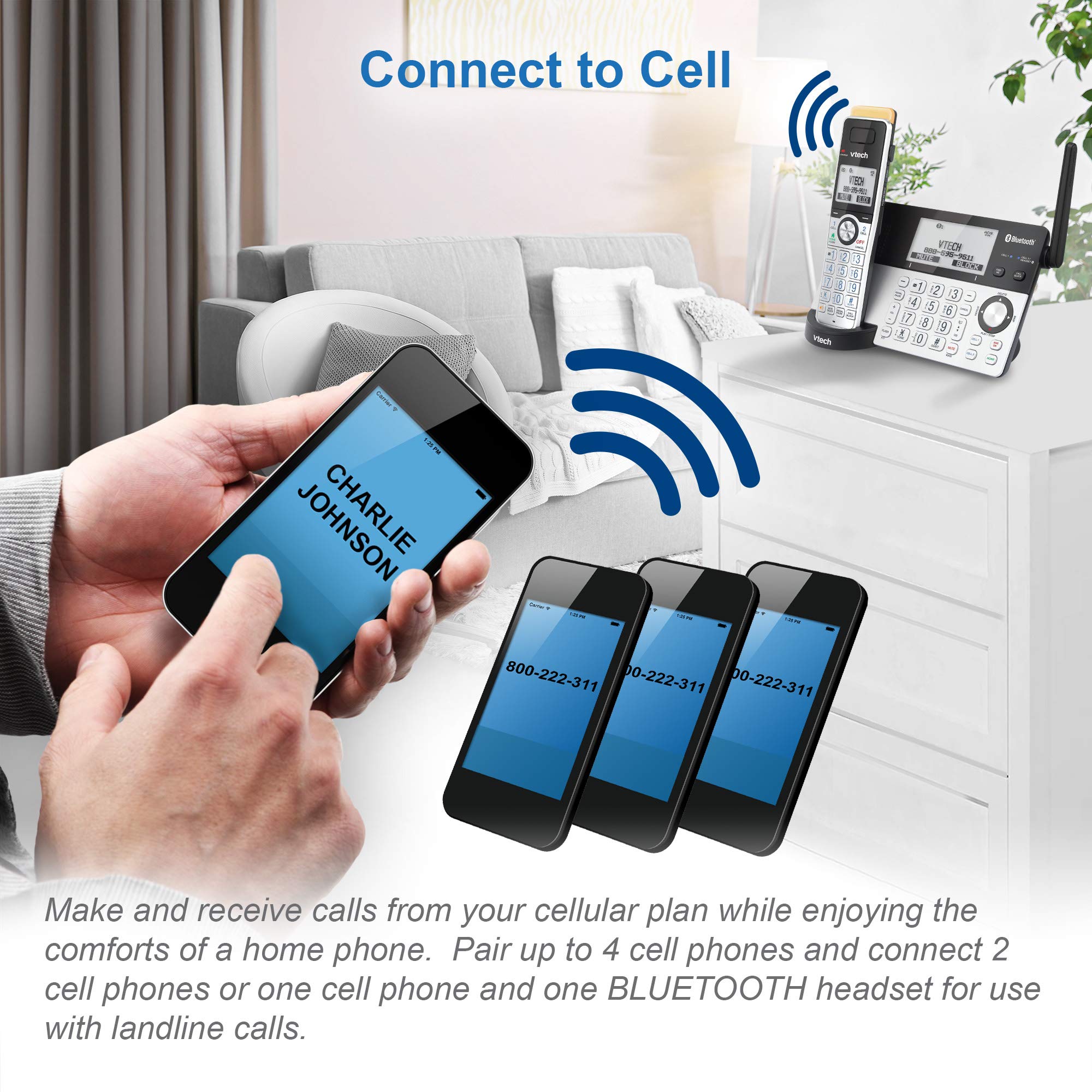 Vtech Is8101 Accessory Handset For Is8151 Phones With Super Long Range Up To 2300 Feet Dect 6.0, Call Blocking, Connect To Cell,