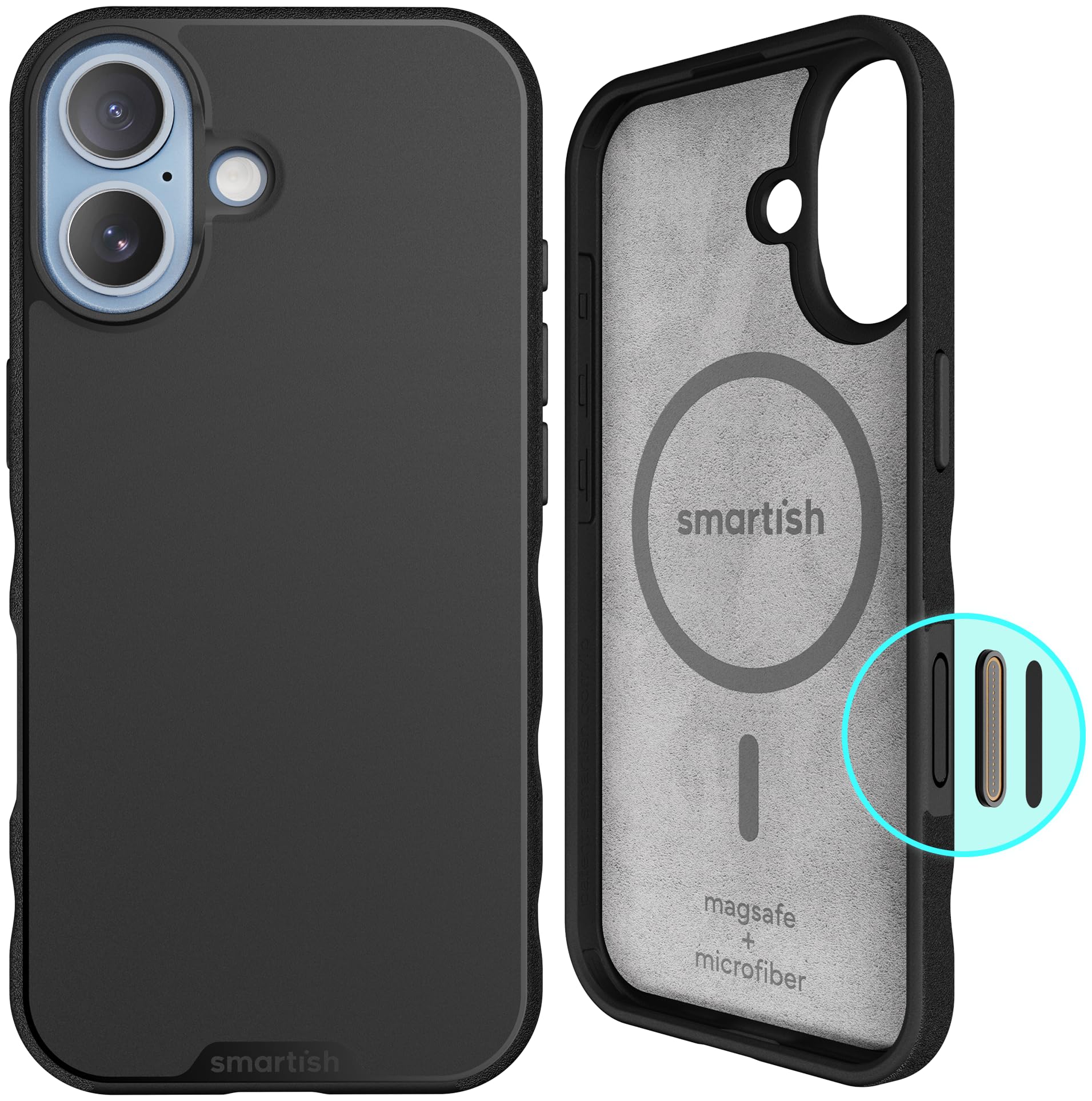 Smartish iPhone 17 MagSafe Case - Gripmunk with Camera Control Protection, Magnetic Slim Case [Lightweight + Protective] Thin Gr