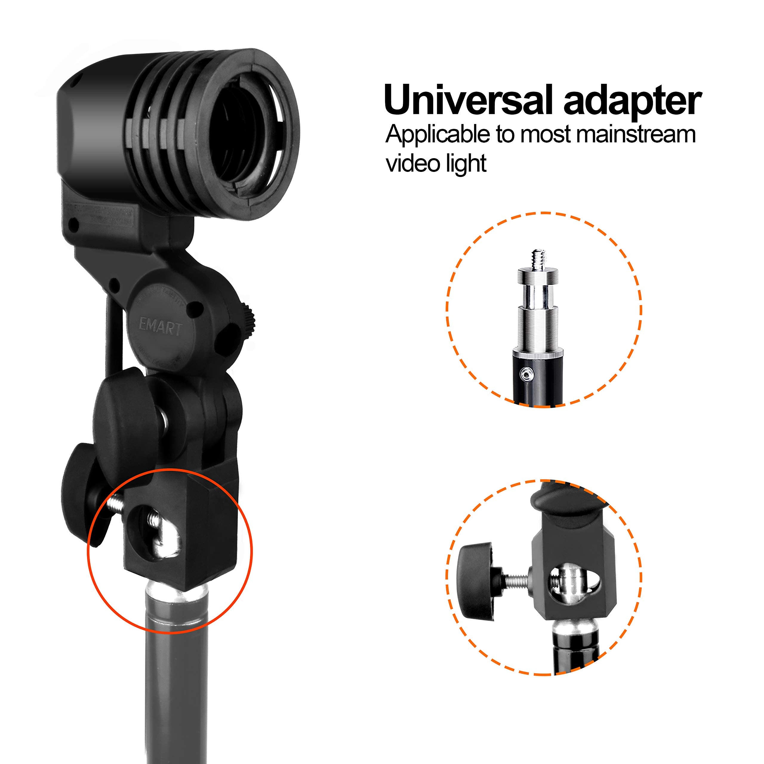 Emart Light Bulb Stand, E26 / E27 Ac Socket Lamp Holder With Umbrella Holder, Photography Light Bulb Mount For Photo Video Studi