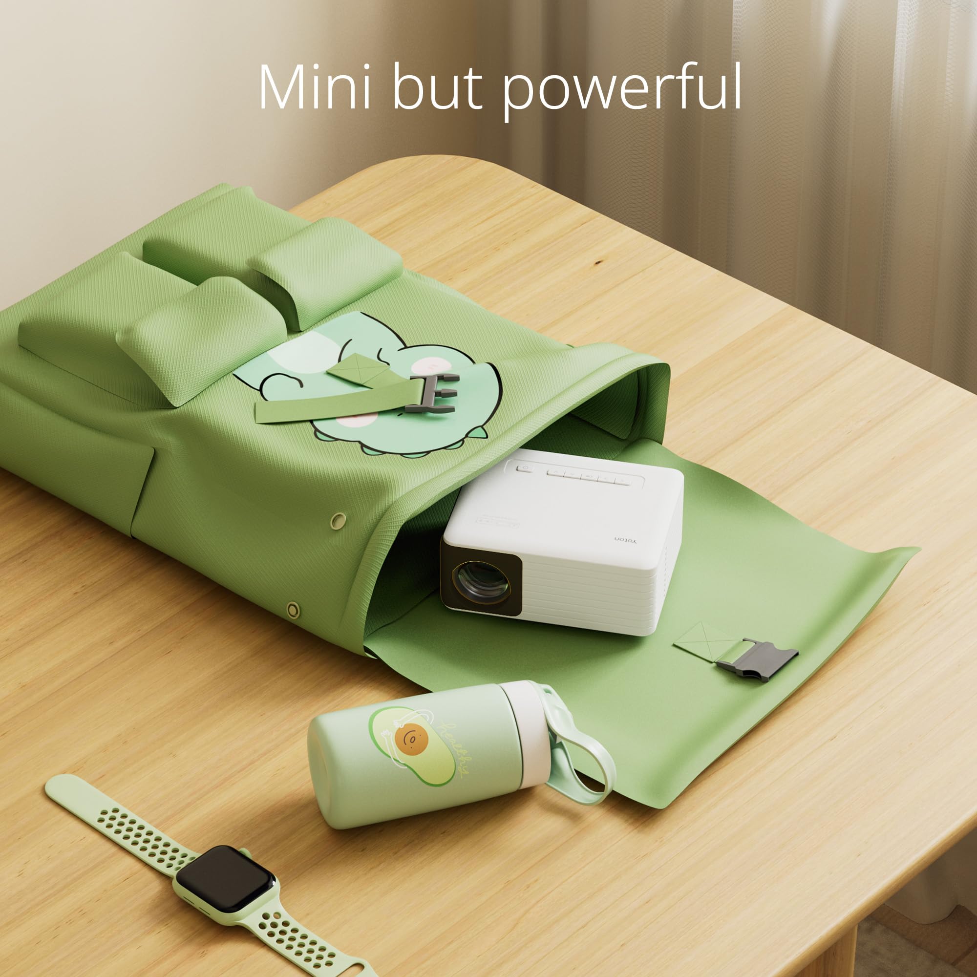 Yoton Mini Projector, Portable Phone Projector 1080P Supported, 6000 Lumens Brightness Home Projector Y3 Compatible With Fire Stick, Hdmi, Usb, Ps5, Xbox, Ios, Android, Laptop