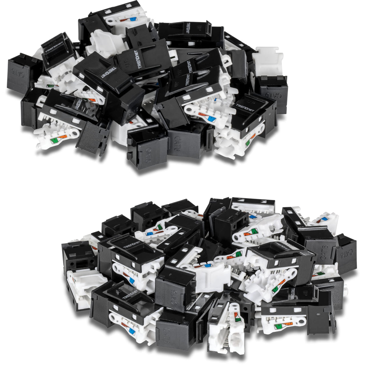 Trendnet Cat6 Rj45 Keystone Jack 50 Pack Bundle, Compatible With Cat5,Cat5E,Cat6 Cabling, Recommended Use With The Tc Kp24, Tc Kp48 Or Tc Kp12V (Sold Separately), Black,Tc K50C6Bk