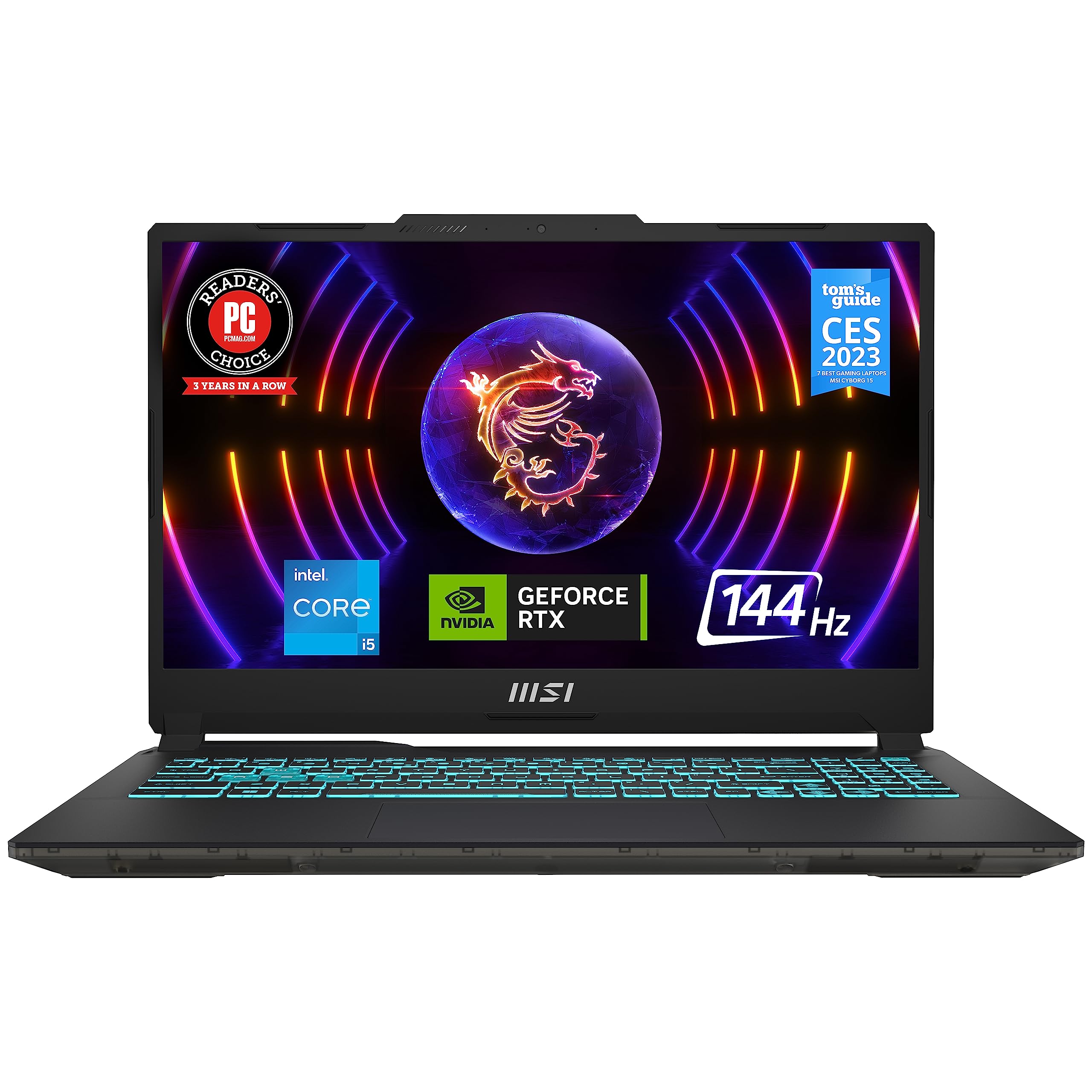 MSI Cyborg 15 Gaming Laptop: Intel Core i5-12450H GeForce RTX 2050, 15.6 FHD, 144Hz, 16GB DDR5, 512GB NVMe SSD, Type-C USB 3.2 G