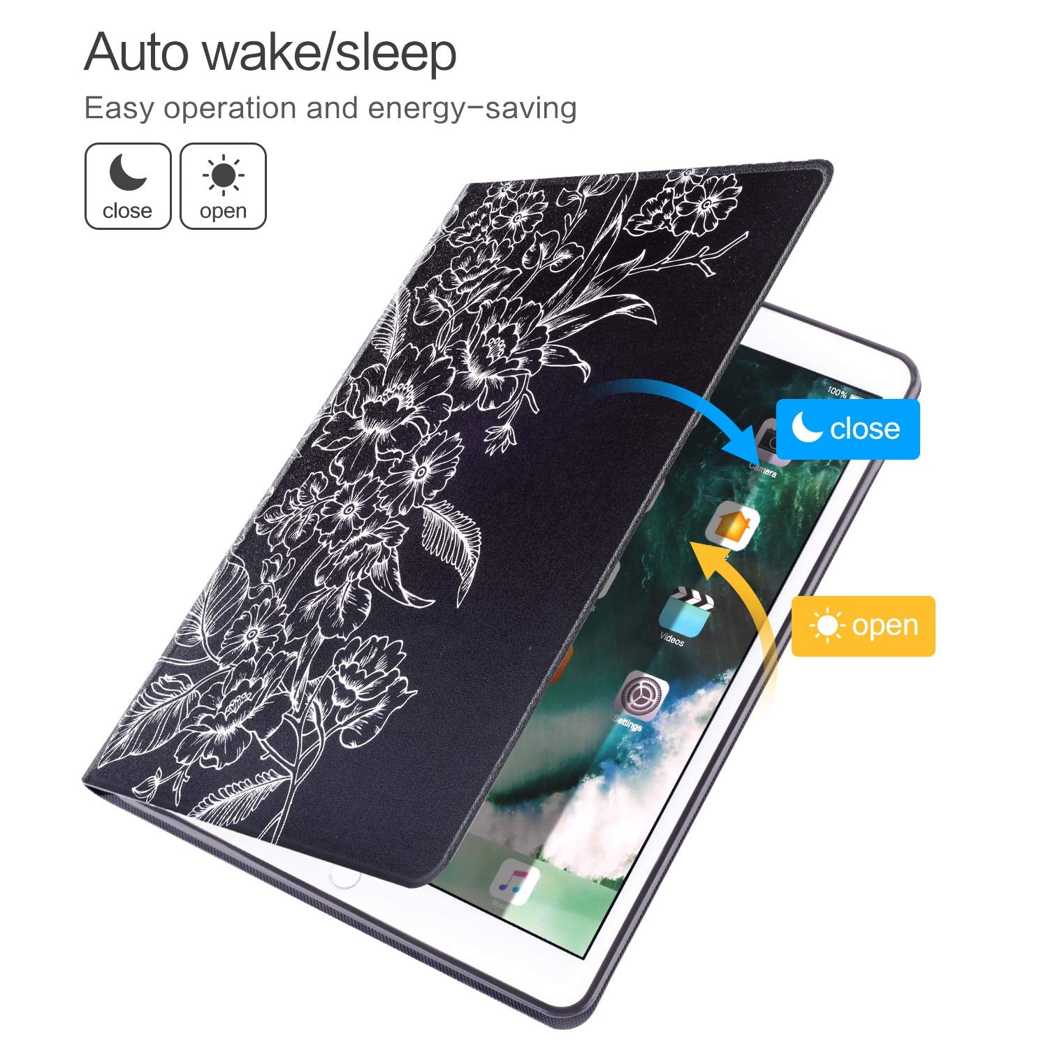 Ipad Air Case, Ipad Air 2 Case, Ipad 9.7 Inch 5Th / 6Th Generation Case 2017 2018, Vimorco Premium Leather Folio Cover With Adju