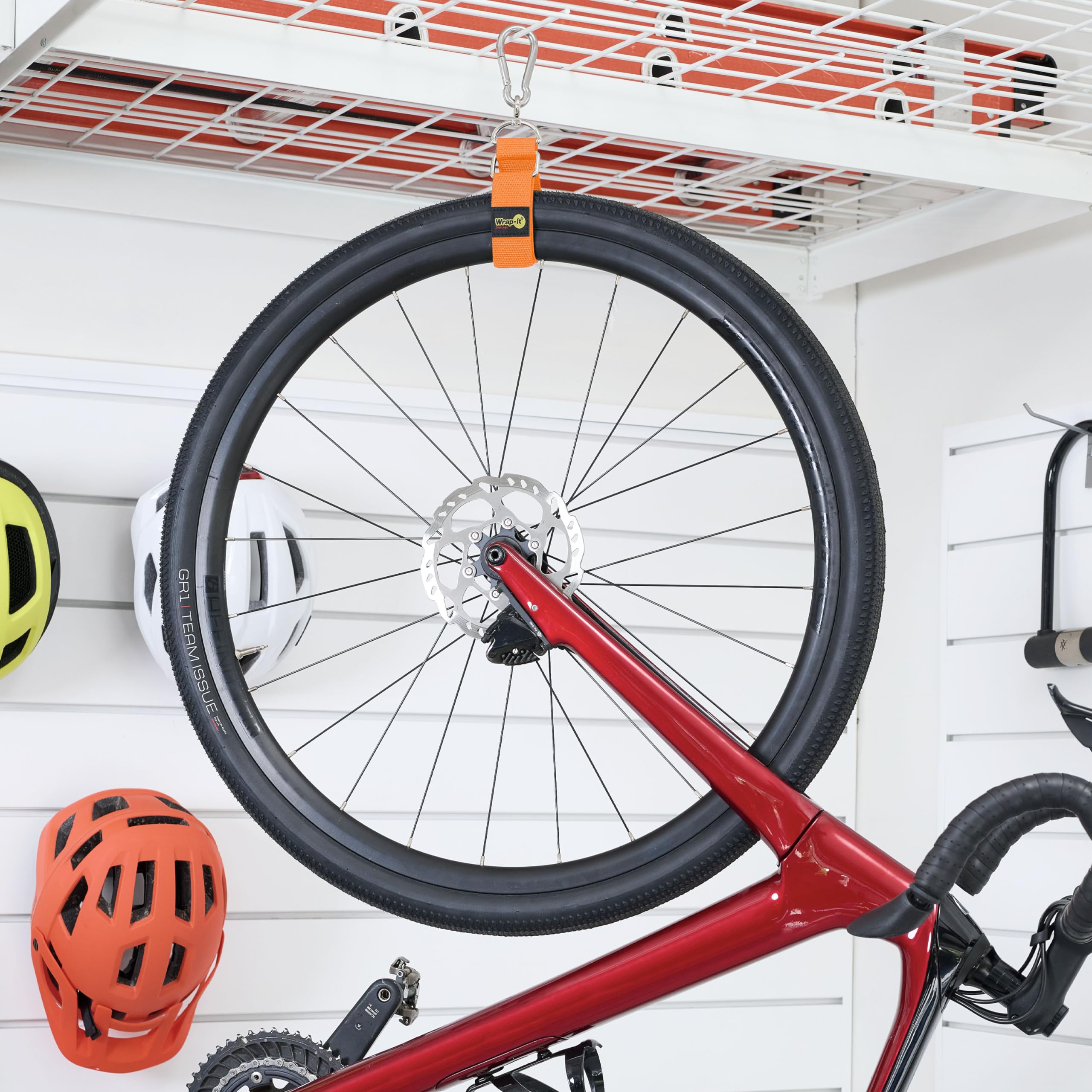 Wrap-It Storage Hook 'n Hang Heavy Duty Carabiner Storage Straps 3-Pack Blaze Orange for Extension Cords Hoses