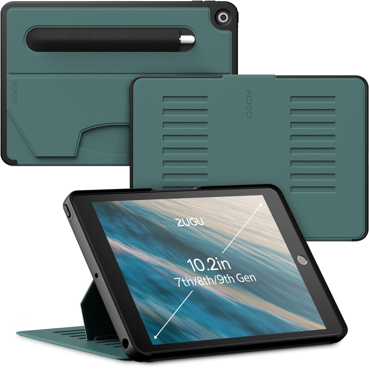 Zugu Case For 10.2 Inch Ipad 9Th Generation Case 7Th / 8Th Generation Case (2021/2020/2019) | Protective, Thin, Sleek Design, Magnetic Stand, Sleep/Wake Cover | Magnetic Cover | Pine