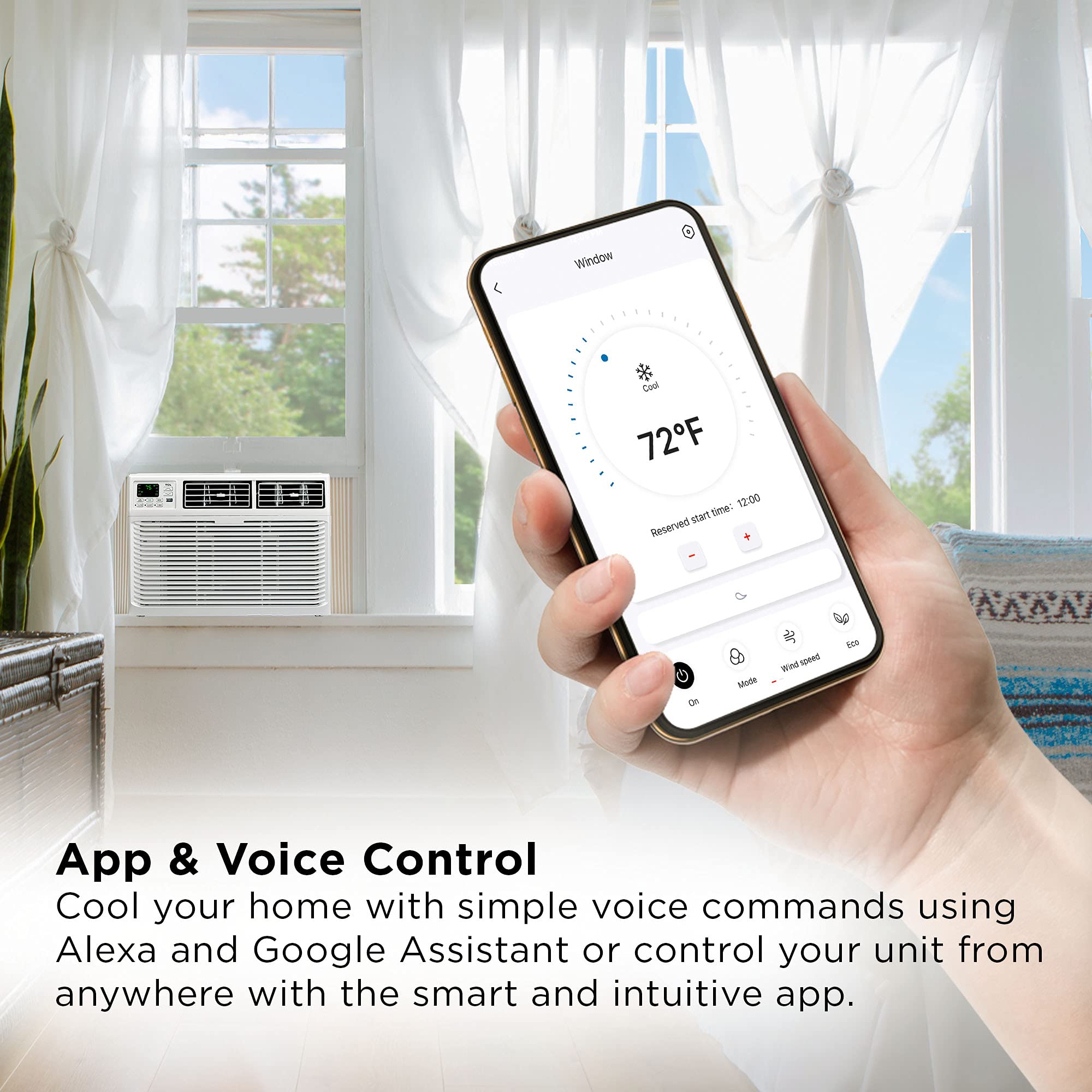 Tcl 8W9Er1 A Smart App & Voice Control Window Air Conditioner, 8,000 Btu, White