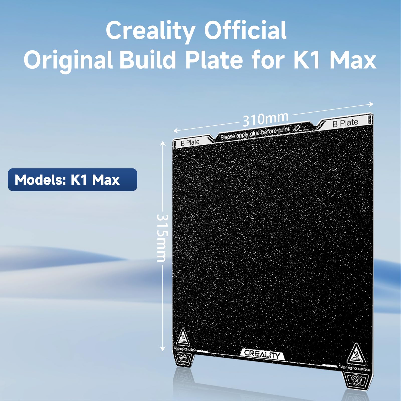 Official Creality K1 Max Build Plate 315X310Mm Textured Pei Spring Steel Magnetic K1 Max Bed Plate 3D Printer Build Plate For K1