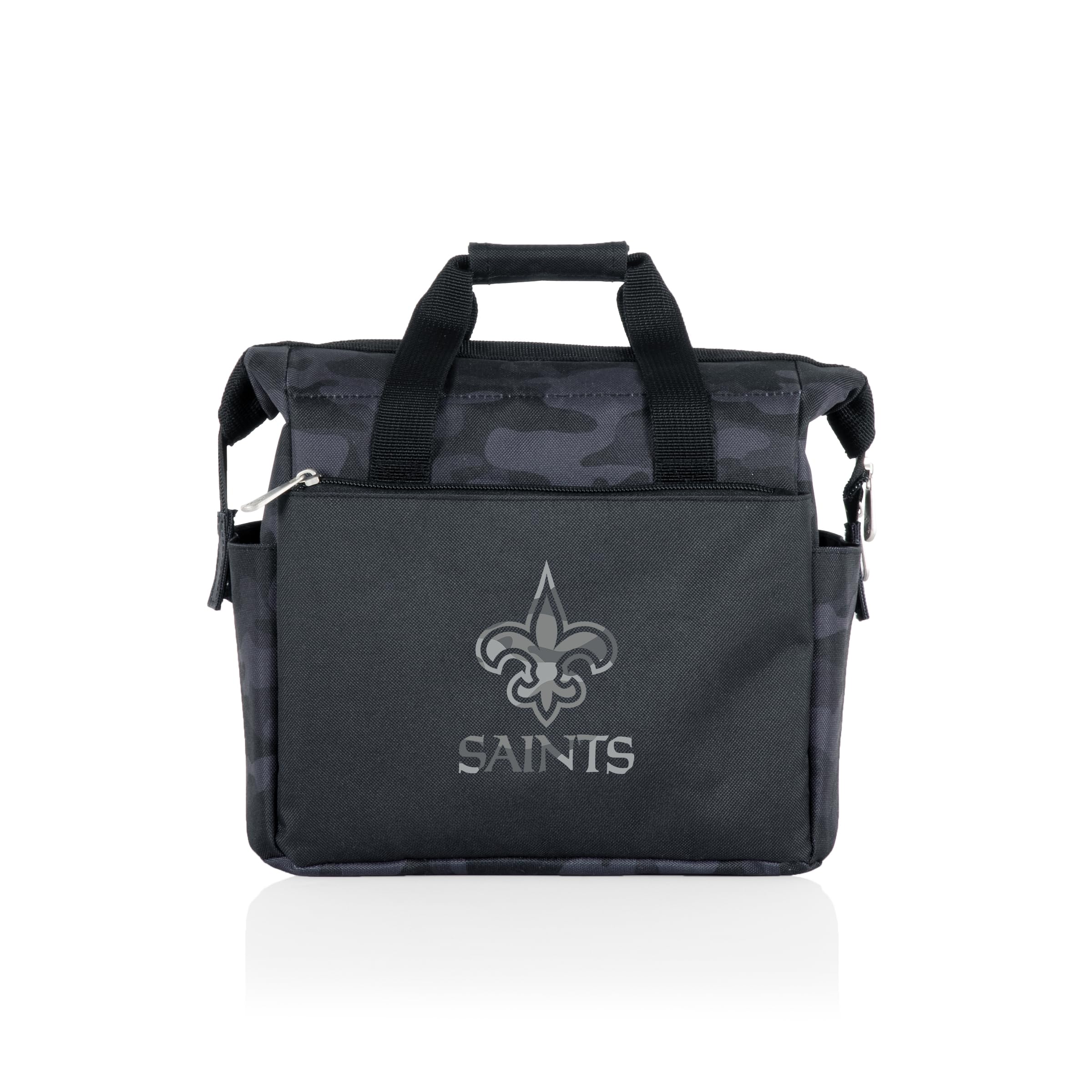 Picnic Time Nfl New Orleans Saints On The Go Lunch Bag Cooler, Soft Cooler Lunch Box, Insulated Lunch Bag, (Black Camo)