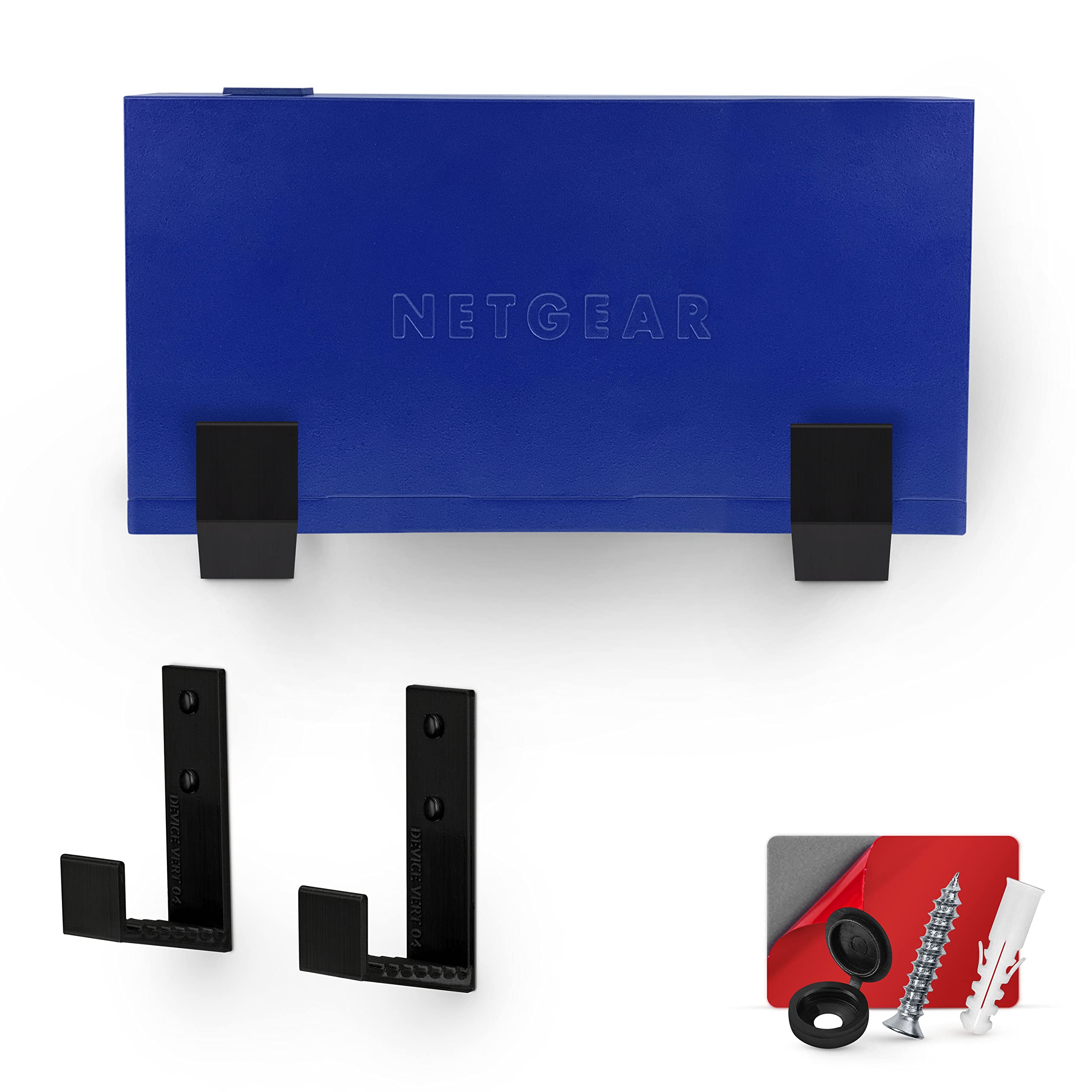 Brainwavz 2.5'' Cable Box Wall Mount Hanger Holder, Adhesive & Screw In, For Routers, Laptops, Modem, Mesh Wifi, Apple Tv, Netwo