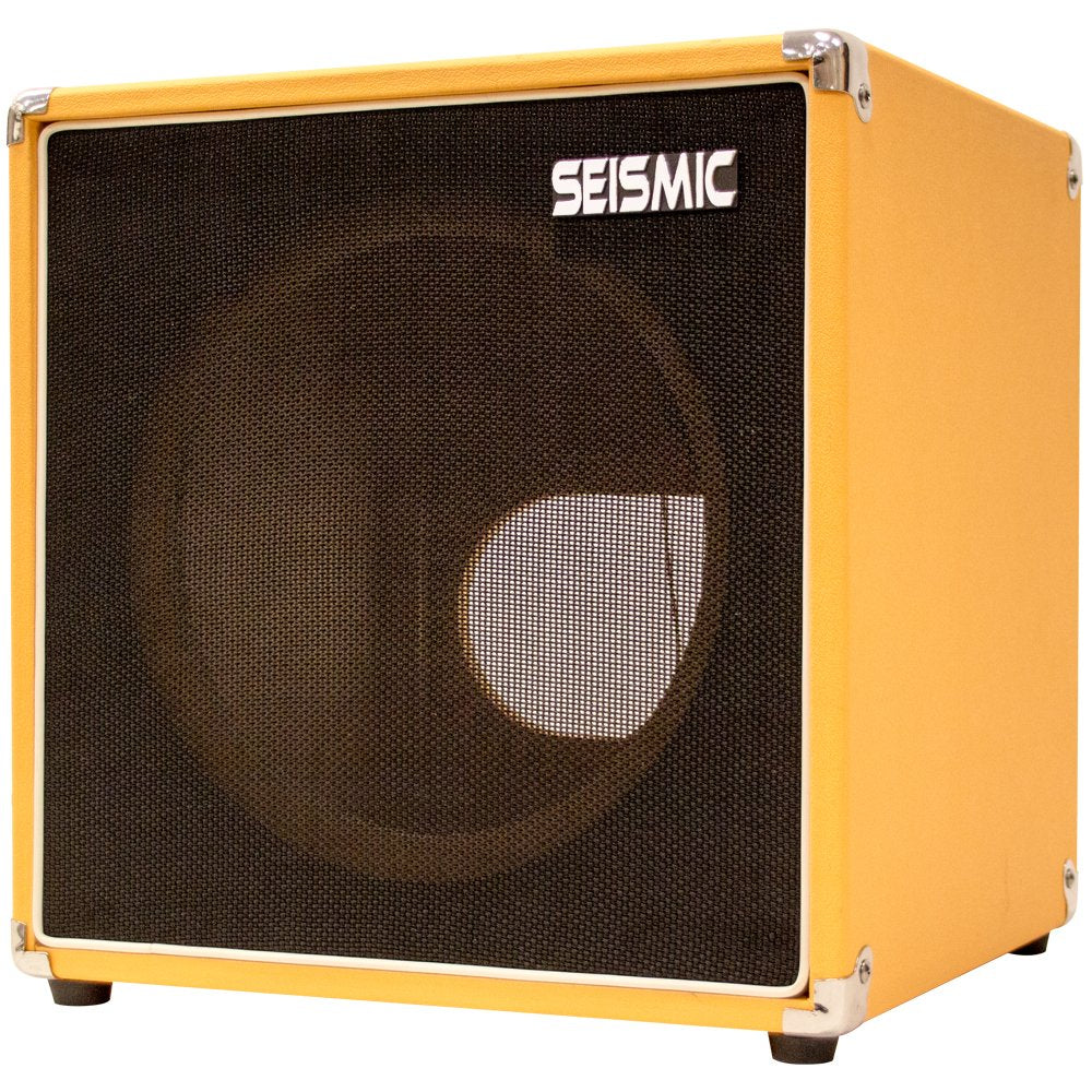 Seismic Audio - 1X12 Guitar Speaker Cab Empty - 7 Ply Birch - 12 Cube Cabinet - Orange Tolex, Black Removable Cloth Grill - Fron