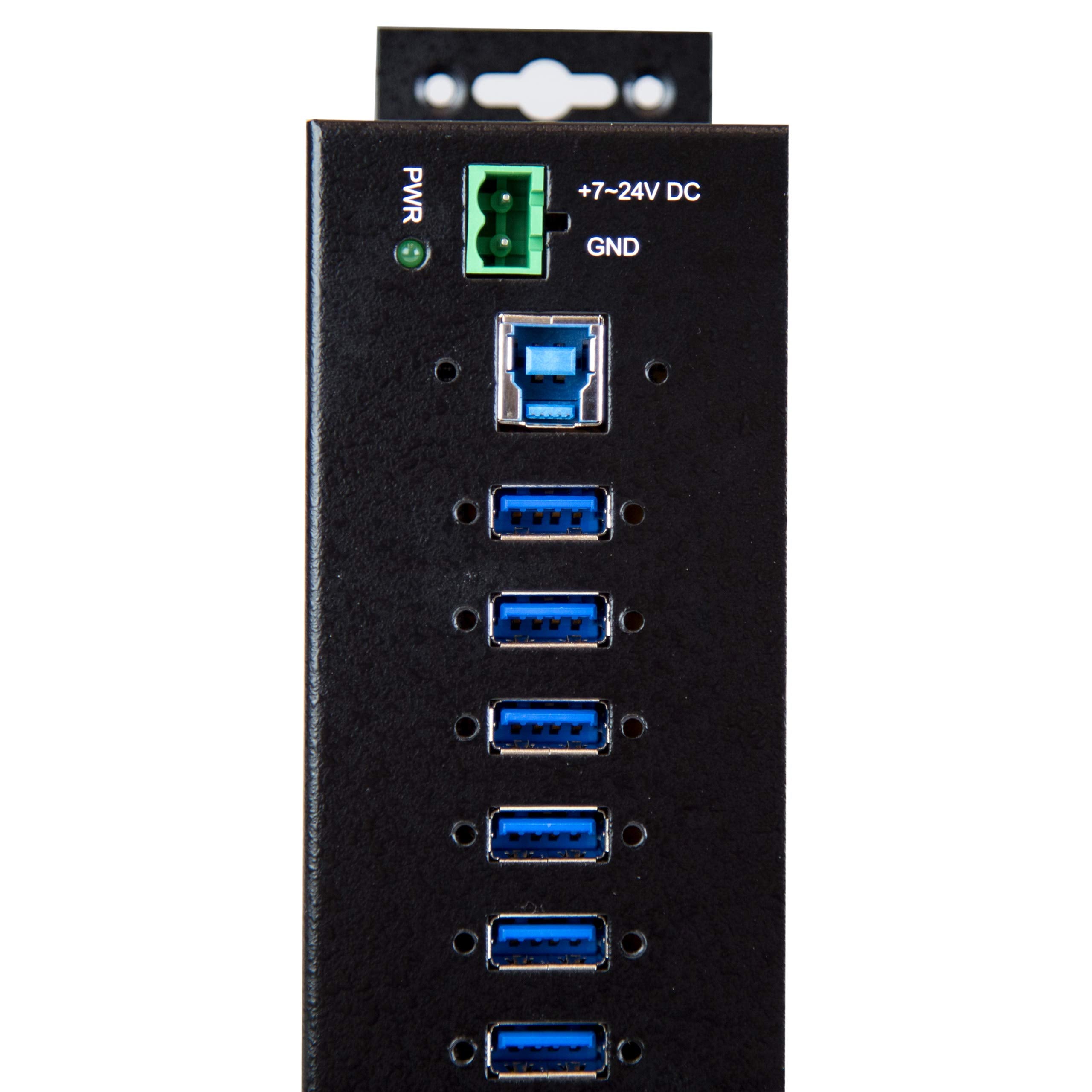 Startech.Com 10 Port Usb 3.0 Hub With Power Adapter   Metal Industrial Usb A Hub With Esd & 350W Surge Protection   Din/Wall/Des