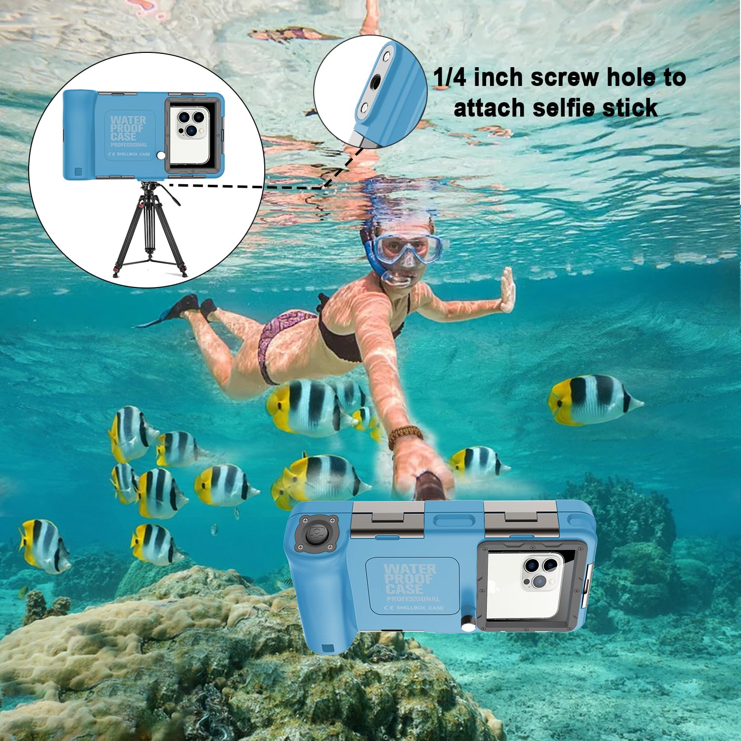 Shellbox Case Diving Case 2Nd Gen For Phone/Samsung Galaxy Series, Universal Phones[4.9 6.9 Inch],Snorkeling[15M/50Ft] Full Body