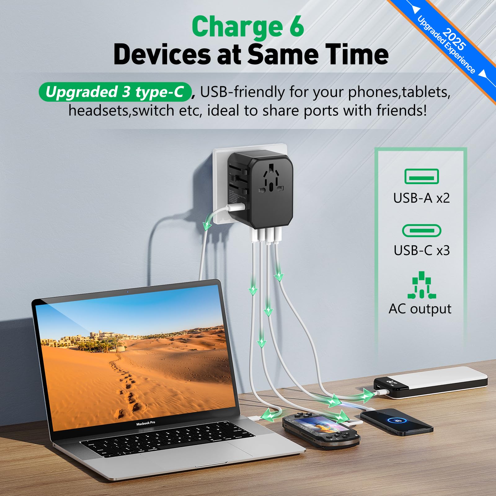 Hichor Universal Travel Adapter International Plug - European Travel Plug Adapter Worldwide Us Aus Eu Uk Spain Germany Ireland I