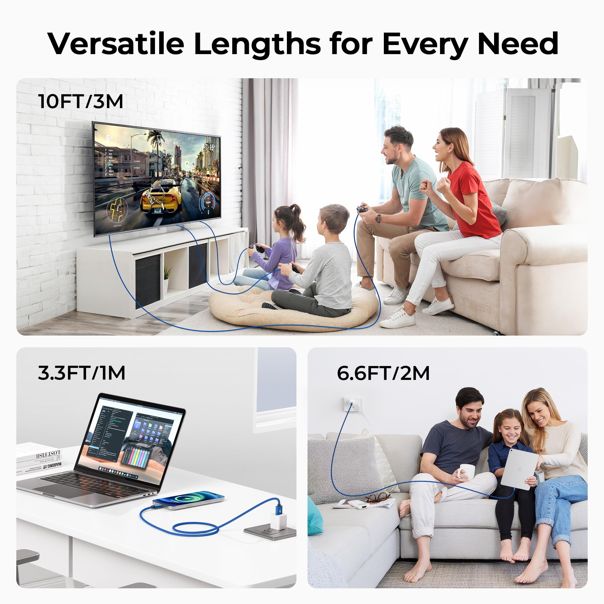 Basesailor Usb Type C Charger Cable 6.6Ft 2Pack,Charging Cord For Kindle Fire Hd 7 2022 12Th,10 9Th 2019,8 10Th 2020,Paperwhite