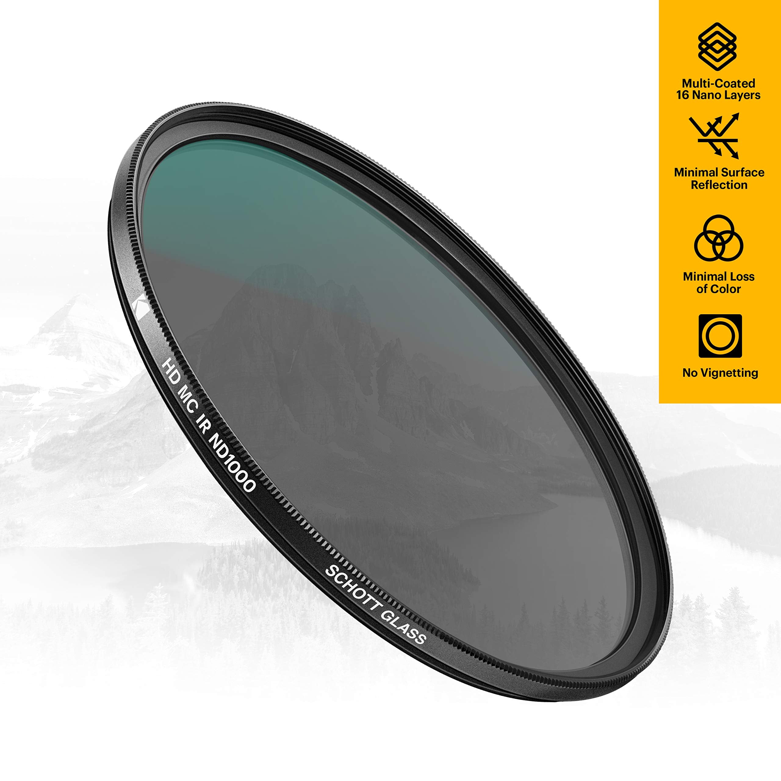 Kodak 72Mm Schott Glass Ir Neutral Density 1000 Filter | Super Slim Waterproof Polished Nano Multi Coated 16 Layers | Prevents O