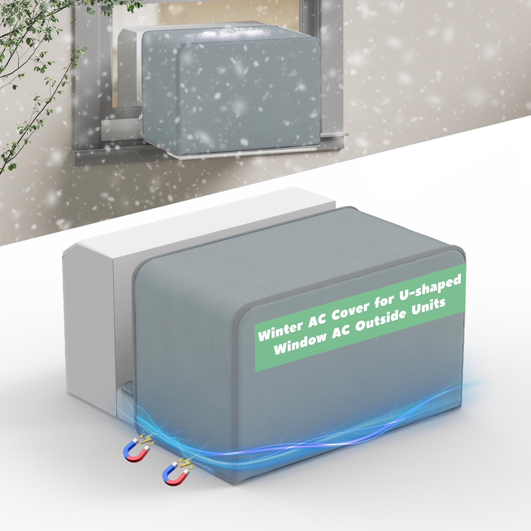 Memrita U Shaped Window Ac Cover, Heavy Duty, Waterproof For 8,000/10,000/12,000 Btu Units