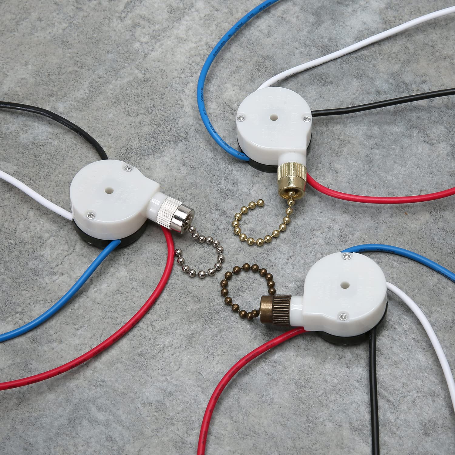 Zing Ear Ze 208S 3 Speed 4 Wire Fan Switch   Pull Chain Speed Control Switch For Ceiling Fans, Wall Lamps, Cabinet Light   Brass