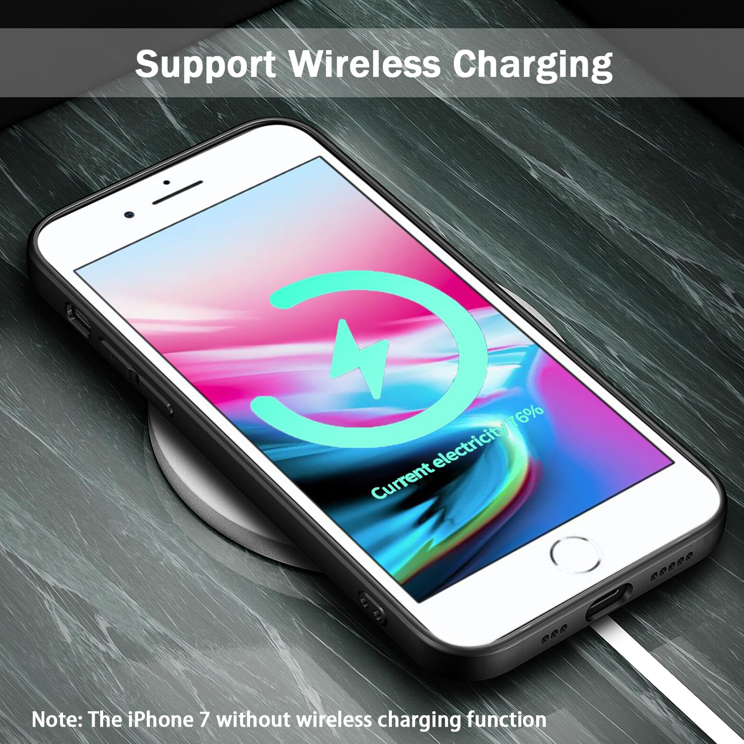 Tenoc Phone Case Compatible With Iphone Se (2Nd 2020 And 3Rd 2022 Generation) & Iphone 7 & Iphone 8, Black Case Anti Fingerprint