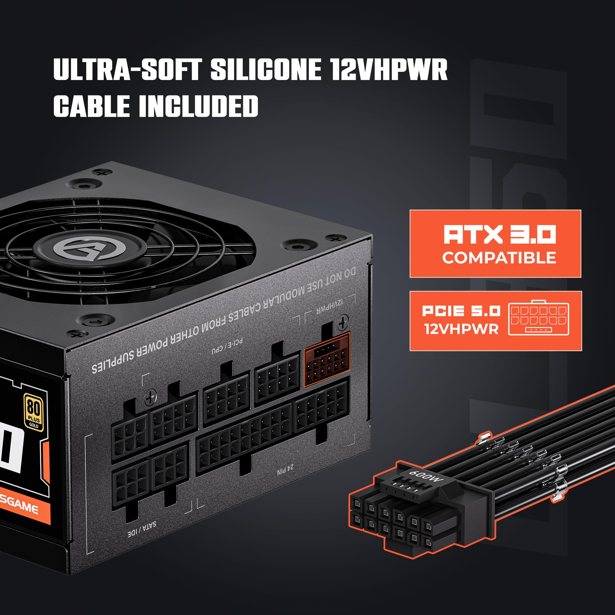 ARESGAME 850W SFX Power Supply, ATX 3.0 & PCIE 5.0 Ready, 80 Plus Gold, Fully Modular, 10 Year Warranty