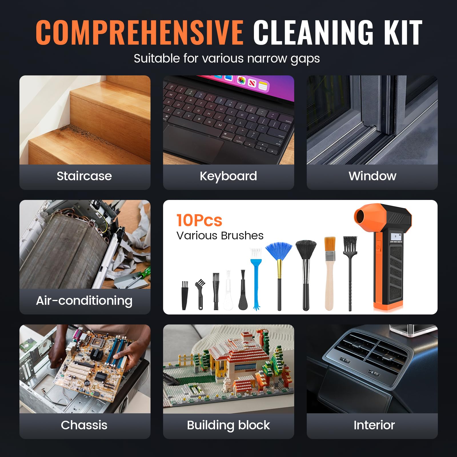 Electric Air Duster,Mini Compressed Air Blower Duster,Air Blower With Versatile Use For Electronics,Keyboard,Car,Home,Outdoor,Ha