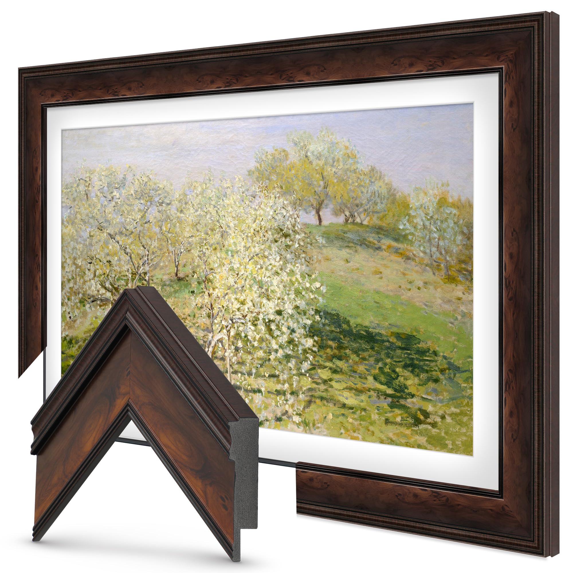 Burlwood 32 Premiere Deco TV Frame - Compatible ONLY with Samsung The Frame TVs (Fits 2021-2026, LS03A, LS03B, LS03C, LS03D, LS0