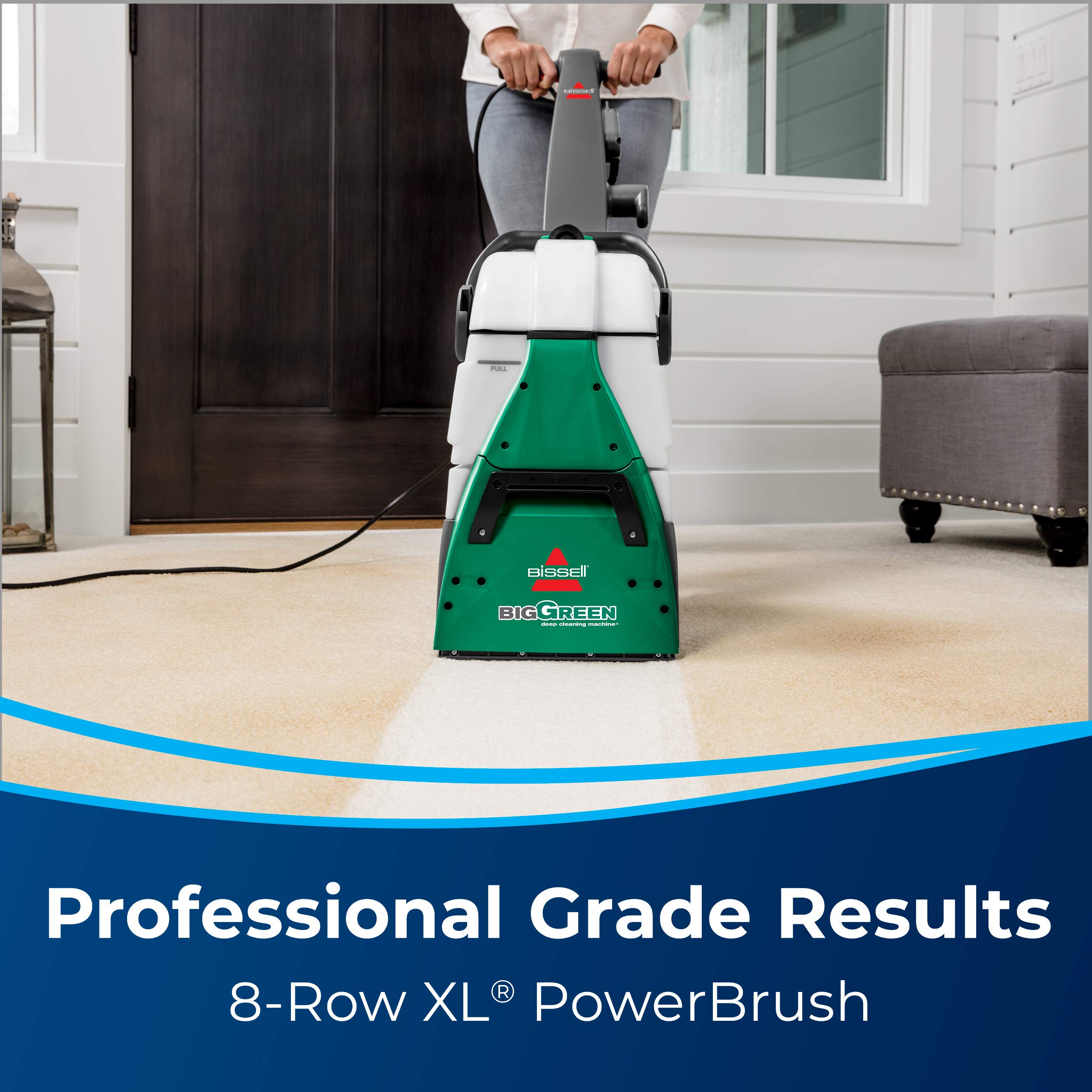 BISSELL Big Green Professional Carpet Cleaner, 9 Hose, 6 Stain Tool, Includes PRO MAX Formula, Green, Large Size