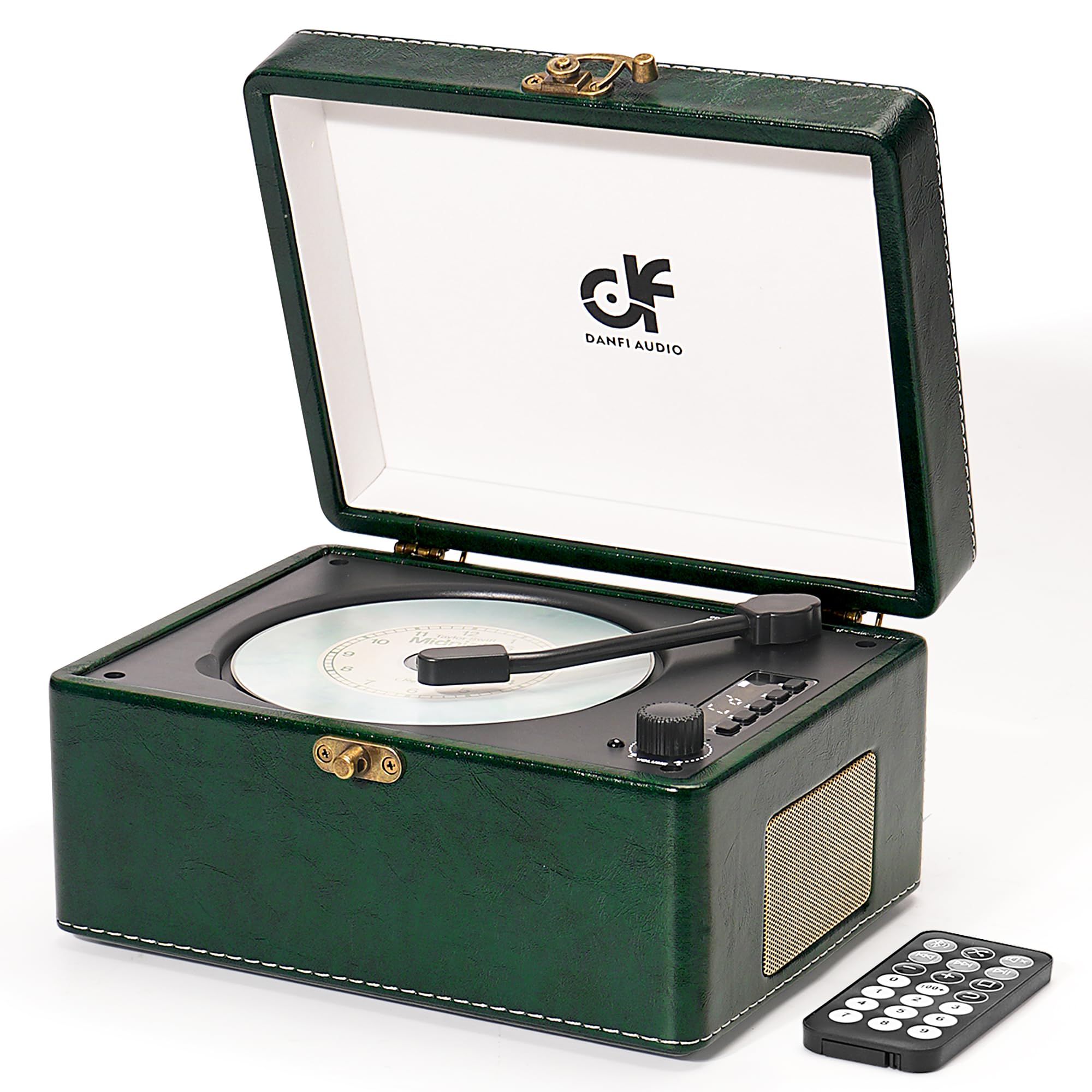 Cd Player Portable Bluetooth 5.0 Desktop Cd Player With Wireless Transmission Stereo Speakers, Support Usb Playback, Rechargeable Battery Led Screen Retro Design Cd Player For Home, Green