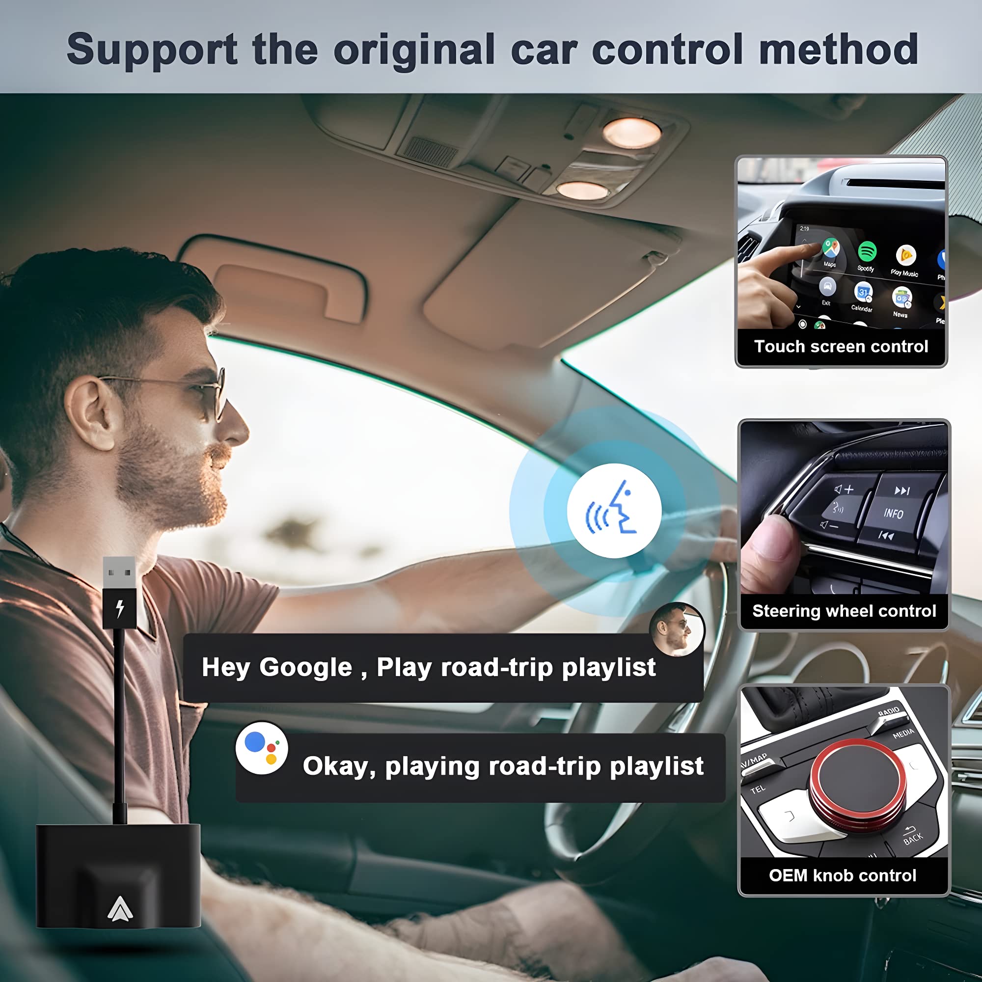 Ramay Wireless Android Auto Adapter For Oem Factory Wired Android Auto Cars Easy Setup Plug & Play Aa Cars  Auto Dongle For Andr