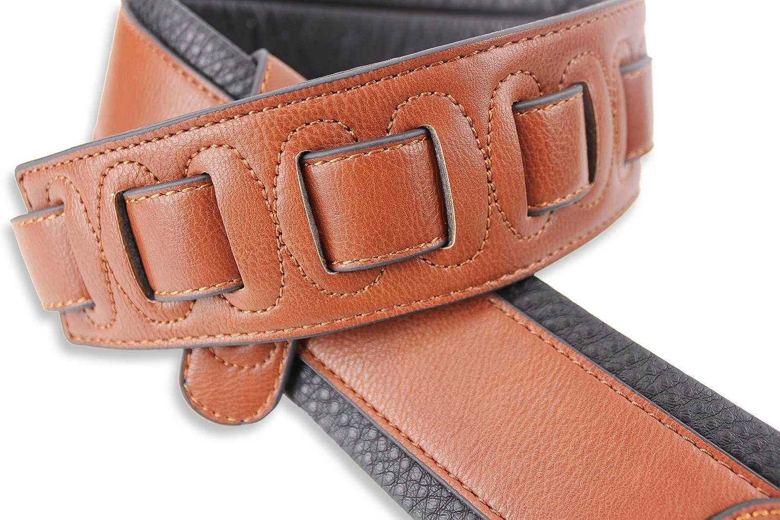 Walker & Williams G-48 Chestnut Brown Guitar Strap With Padded Glove Leather Back