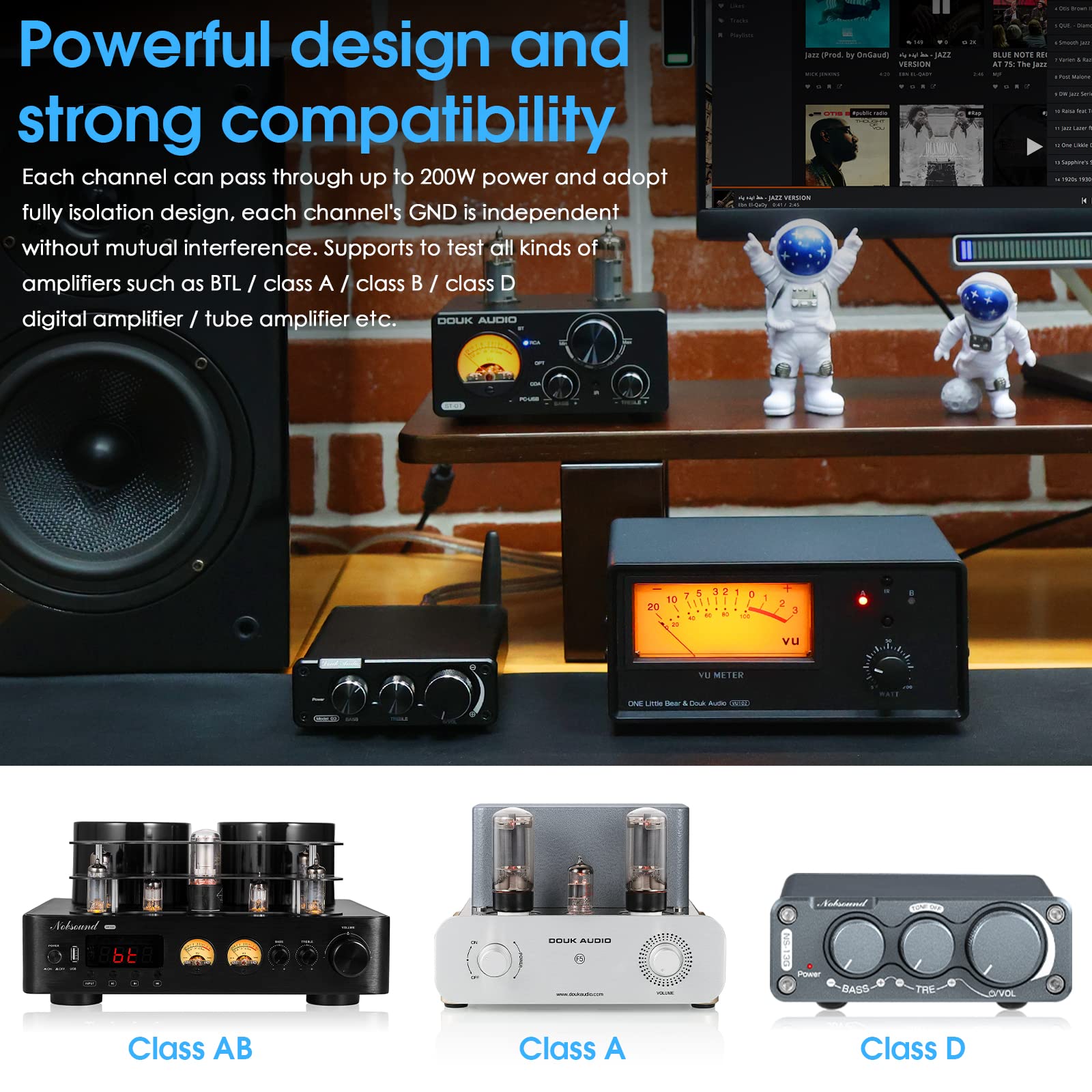 Douk Audio Vu102 2 Zone Speaker Selector Box Amplifier Switch With Vu Meter And Remote Control For Home Stereo System Studio Sou