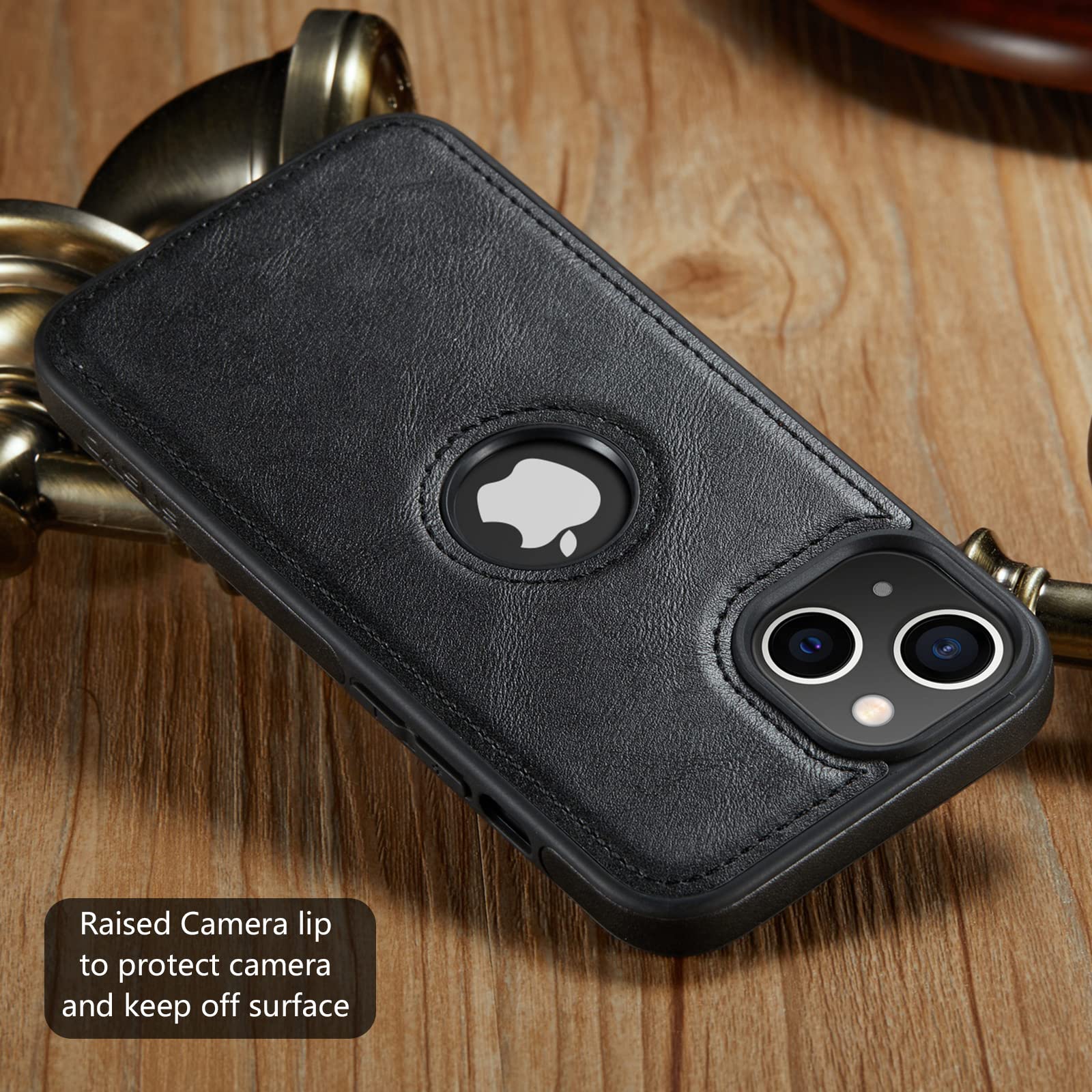 Casus Logo View Compatible With Iphone 14 Plus Case Slim Premium Vegan Leather Classic Luxury Elegant Thin Cover (2022) 6.7'' (B