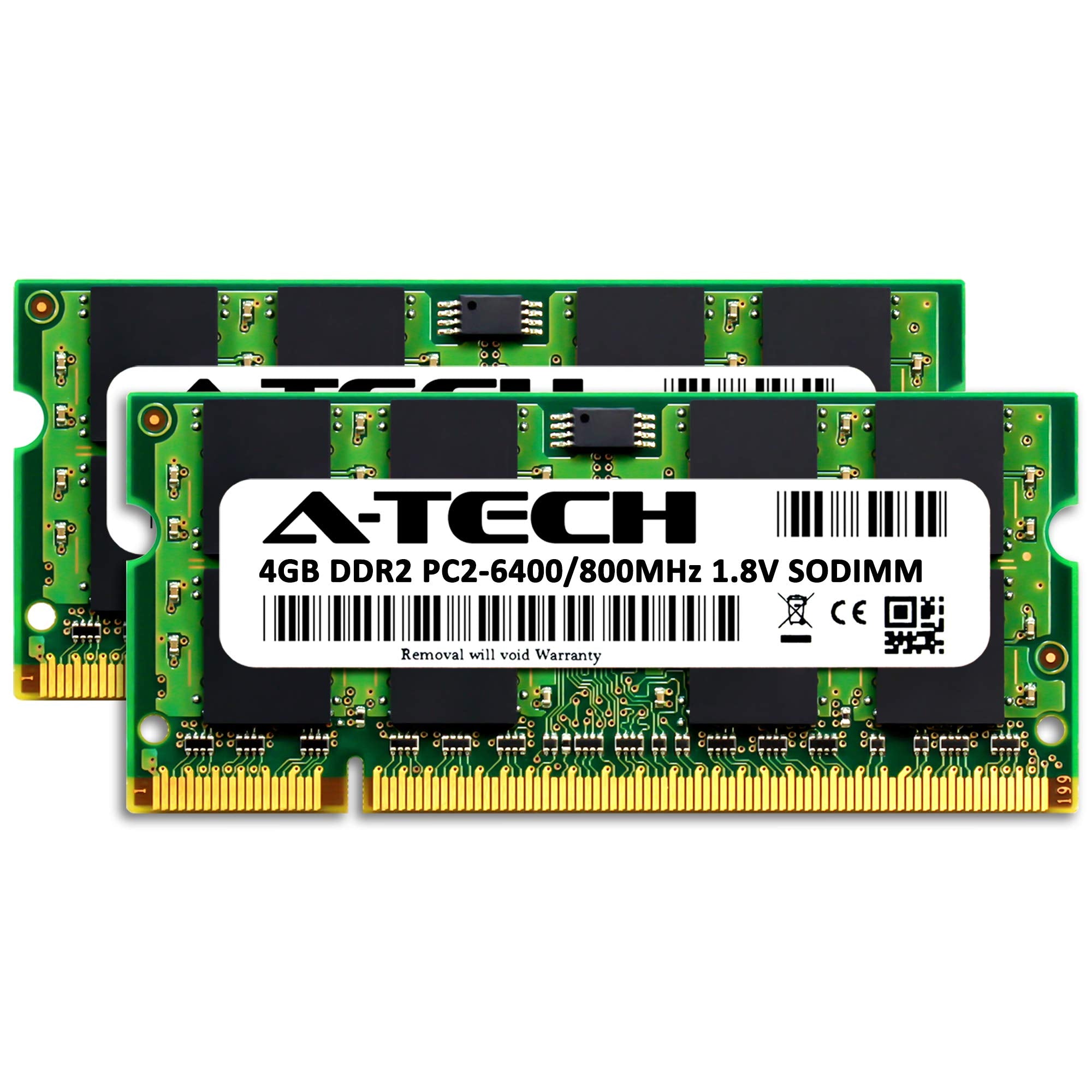 A Tech 8Gb (2X4Gb) Ddr2 800Mhz Sodimm Pc2 6400 1.8V Cl6 200 Pin Non Ecc Unbuffered Laptop Ram Memory Upgrade Kit